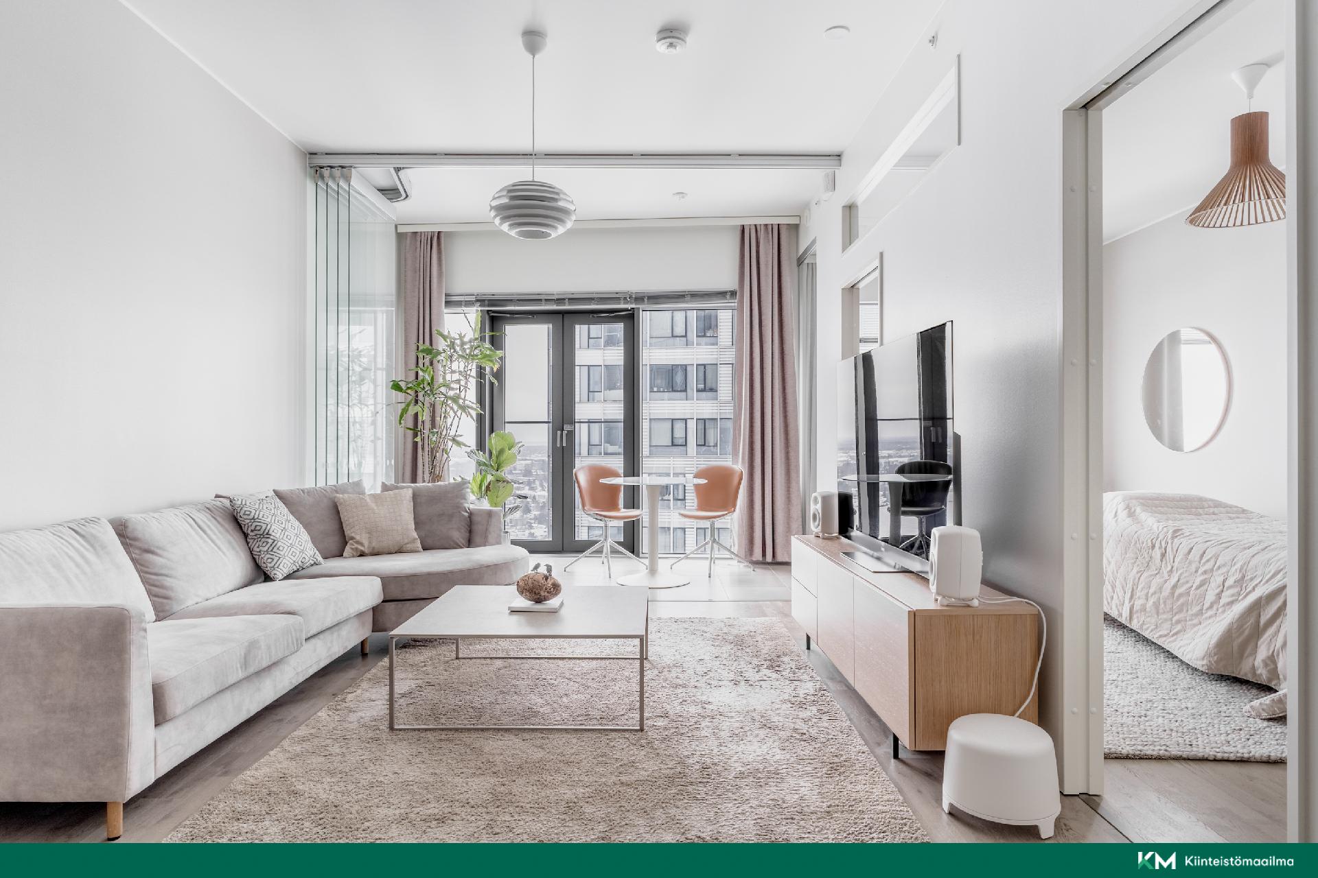 Olohuone keittiöstä päin