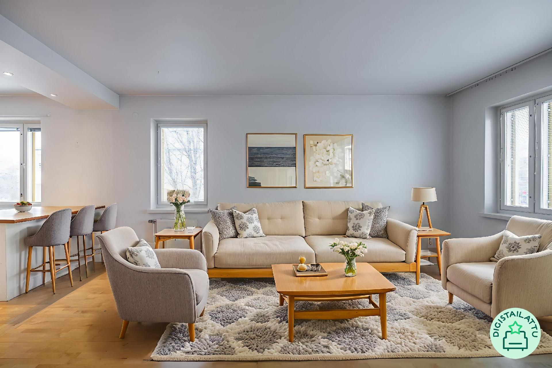 Olohuone digistailattuna.