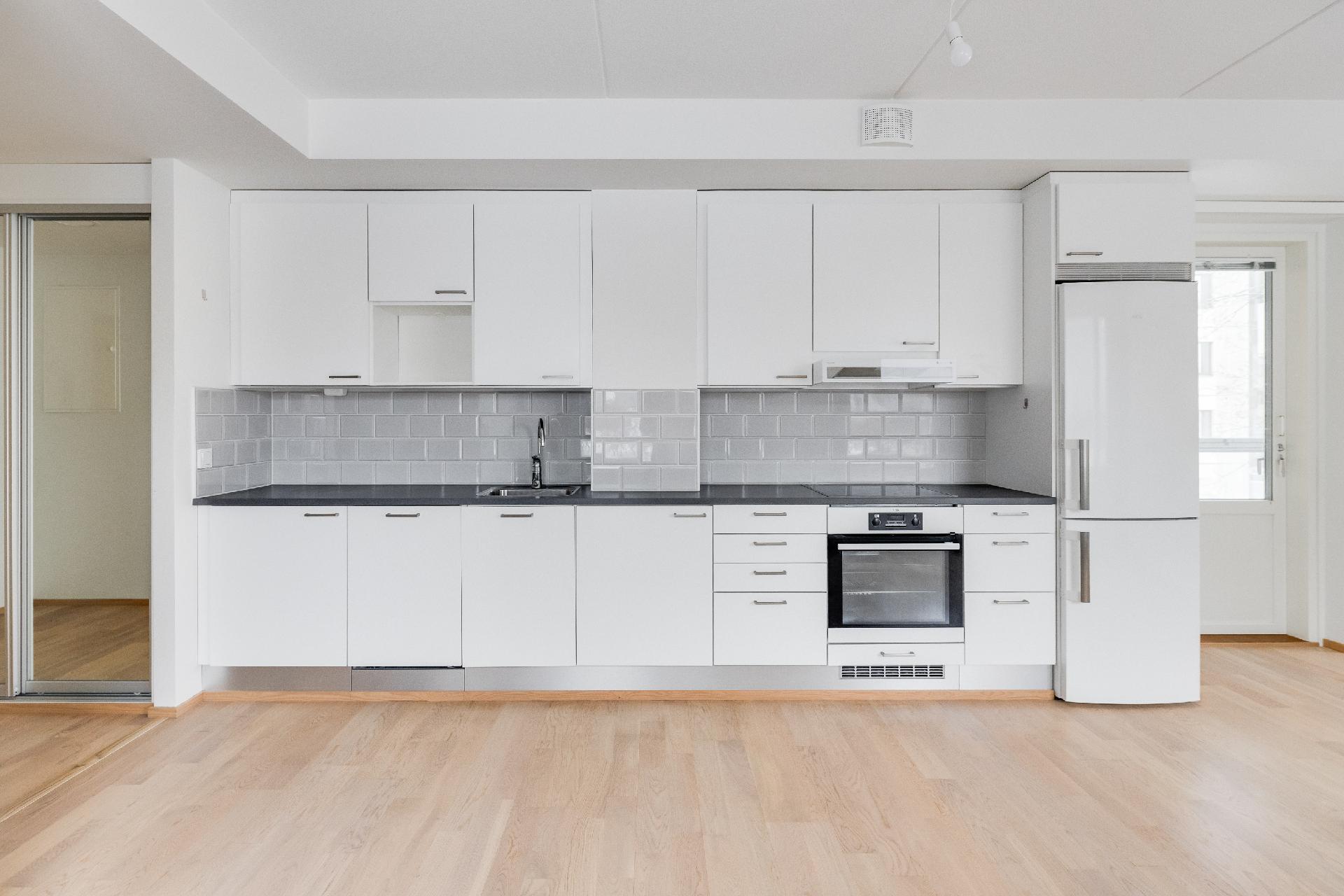 Avokeittiössä hyvin kaappitilaa