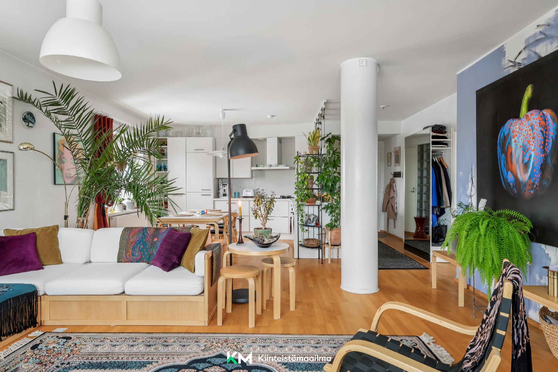 Olohuone ja keittiö