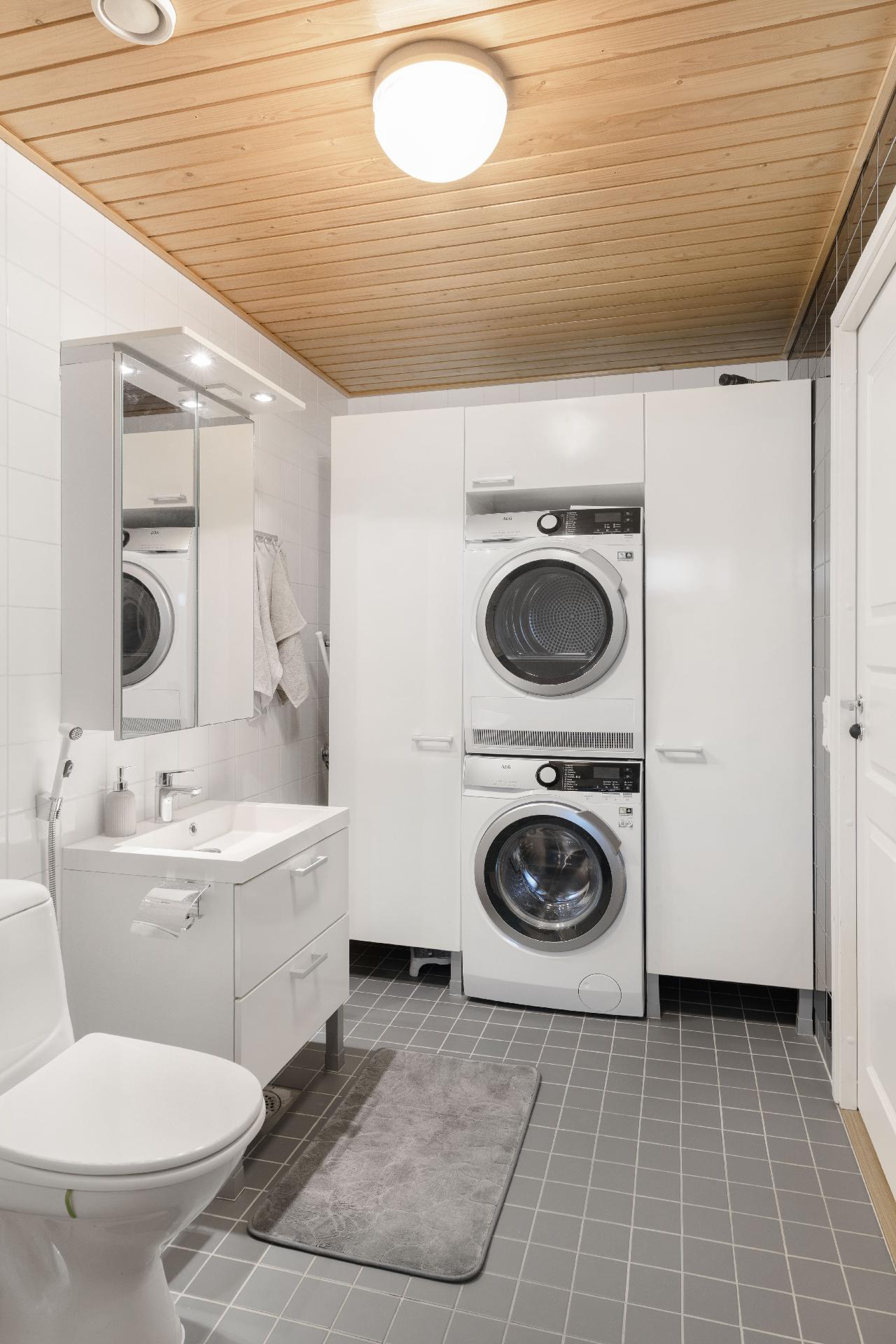 Toimiva kodinhoitotila, pesutorni ei kuulu kauppaan.