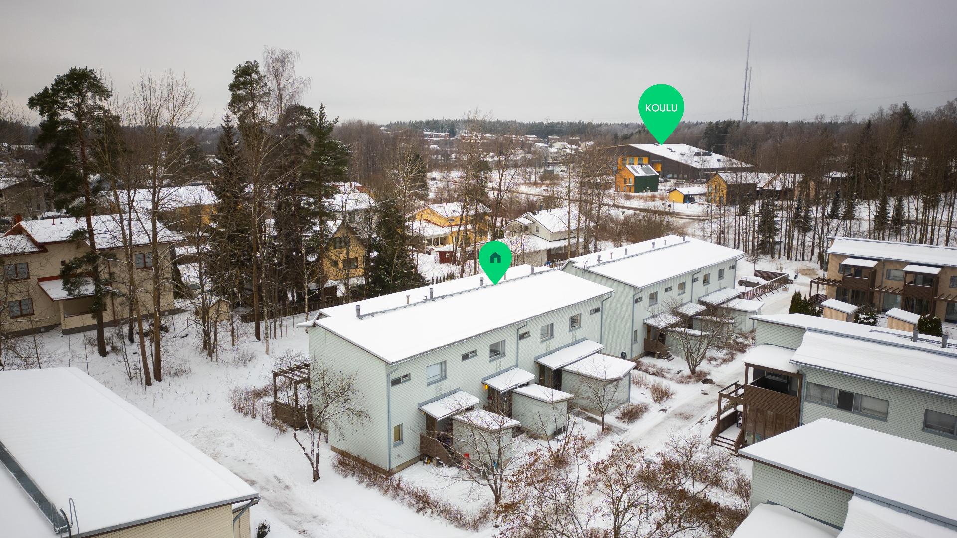 Koulut, päiväkodit ja kaupat lähellä