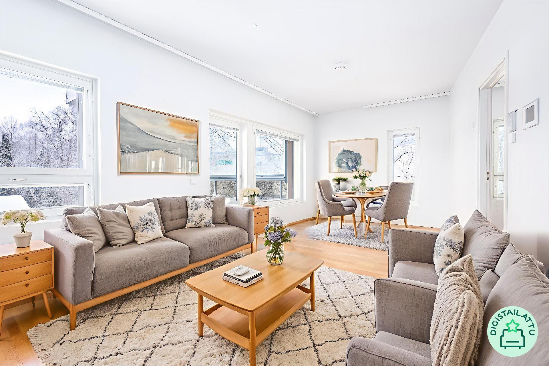 Digistailattu olohuone