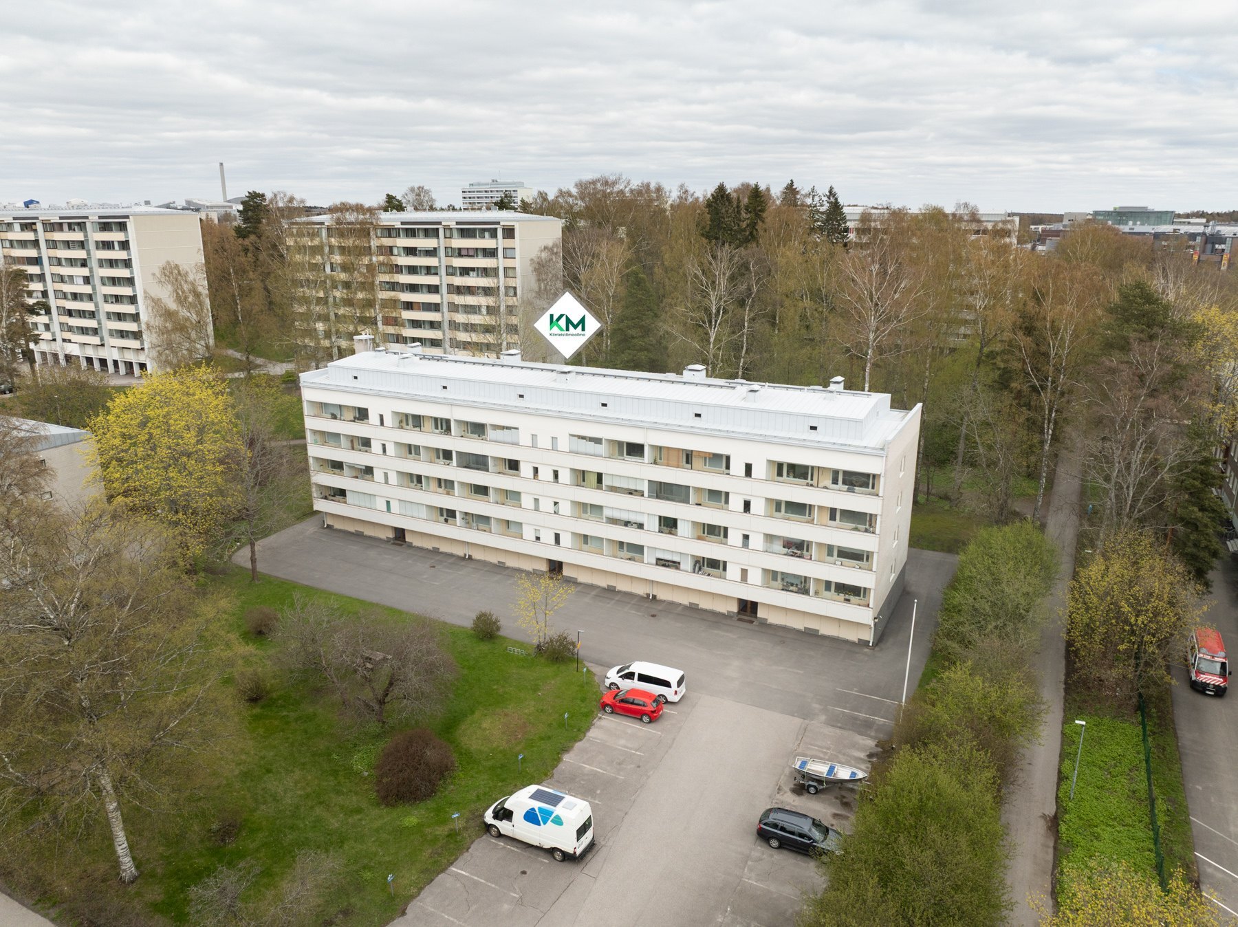 Ilmakuva Kajaaninlinnantie 3 ja sen lähiympäristöstä