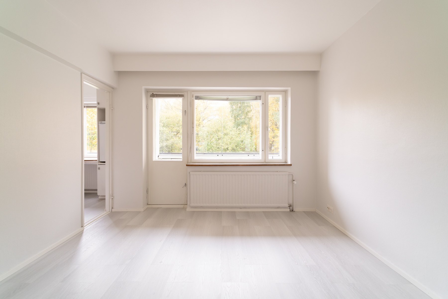 Olohuone, käynti lasitetulle parvekkeelle