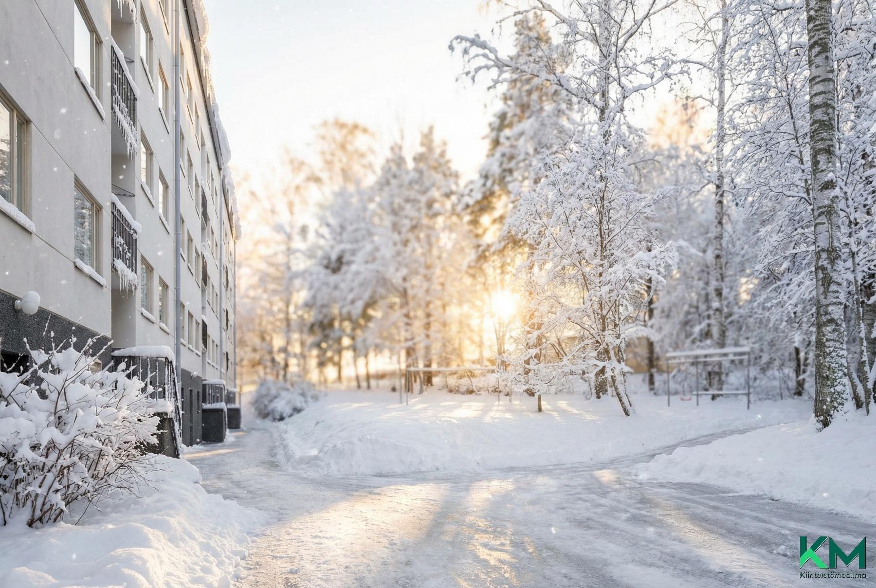 Taloyhtiön takapihaa