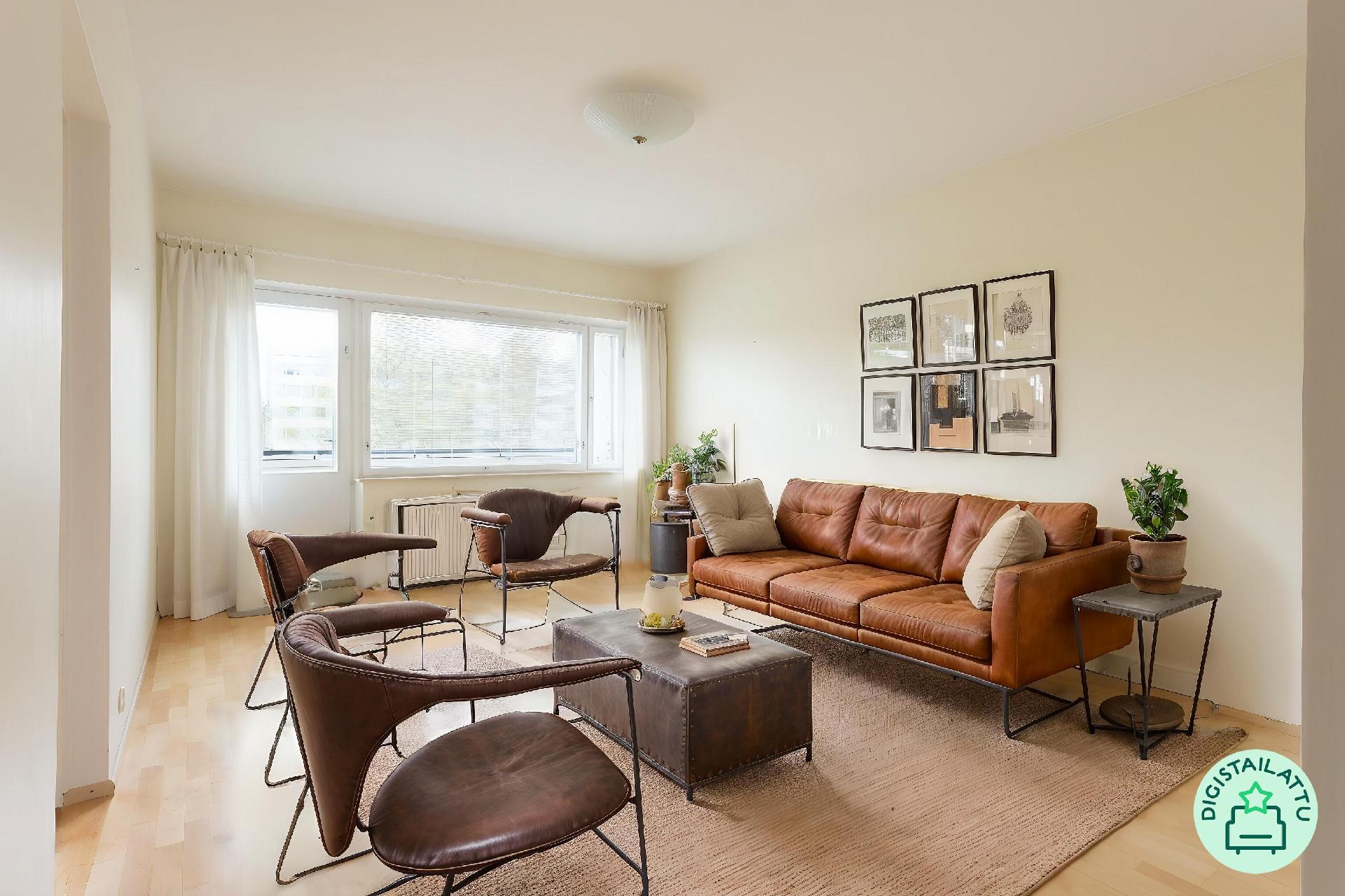 Valoisa olohuone - Digi-stailattu