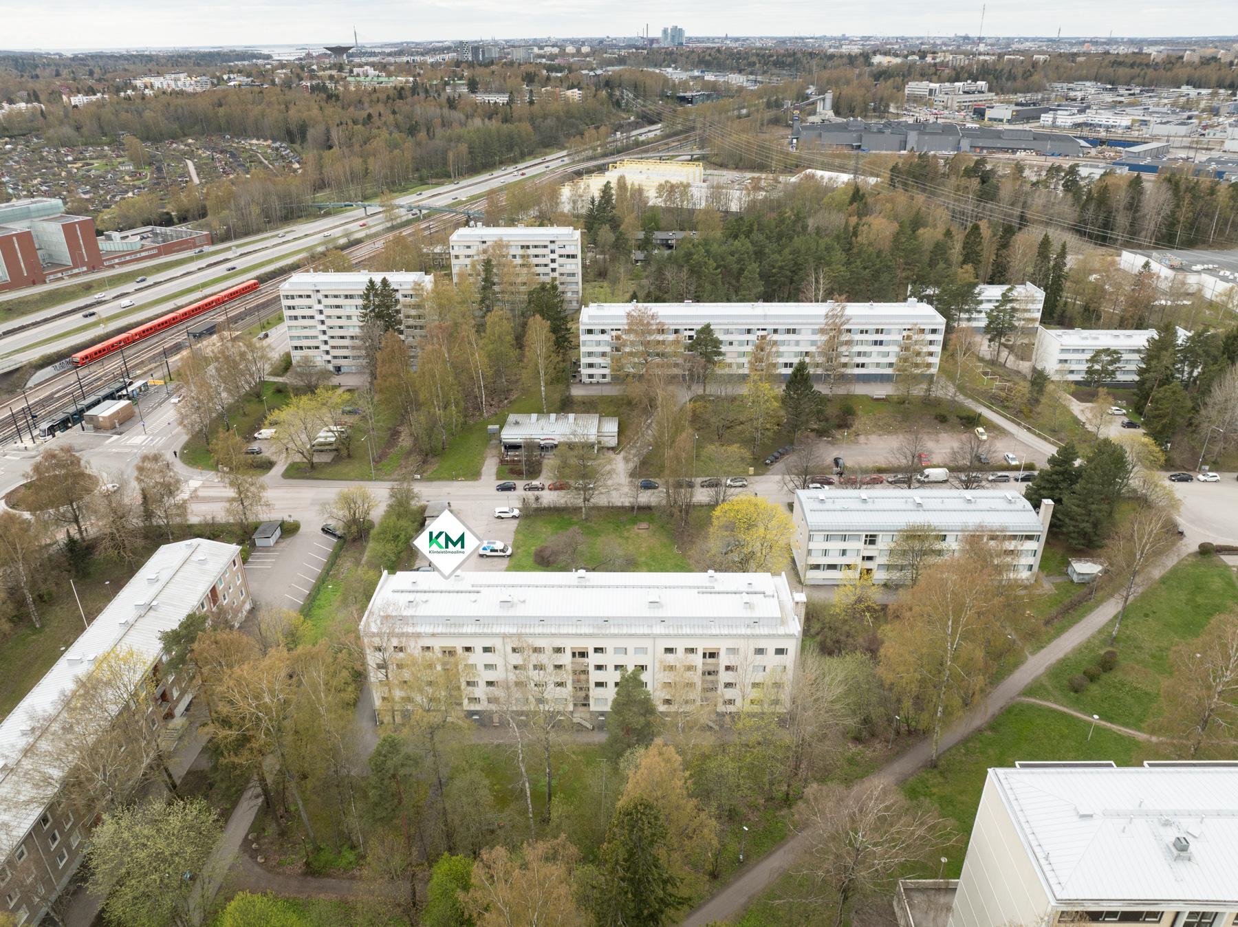 Ilmakuva lähialueesta - tie mm. Siilitielle