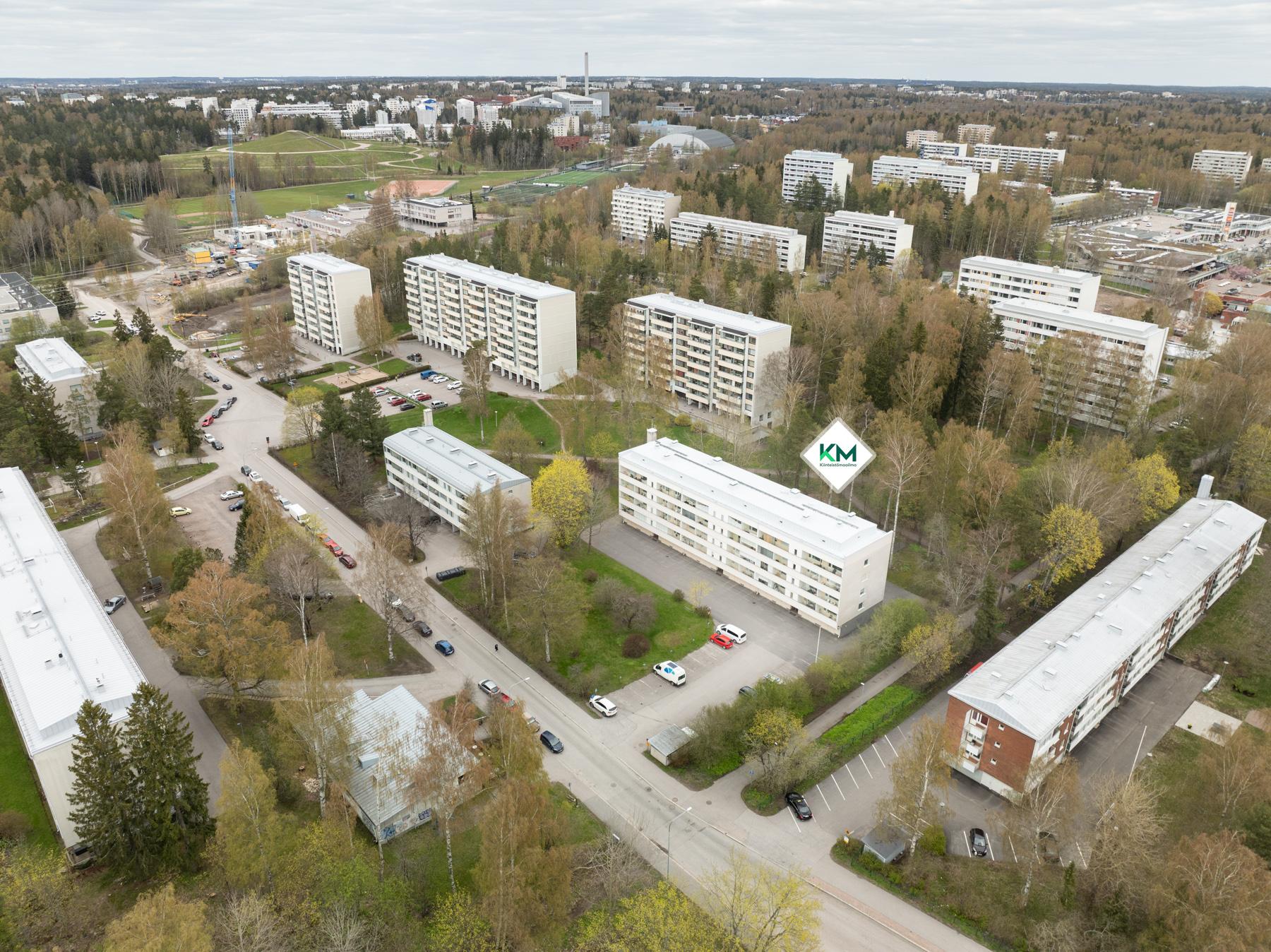 Kajaaninlinnantie 3 - Ilmakuva lähiympäristöstä