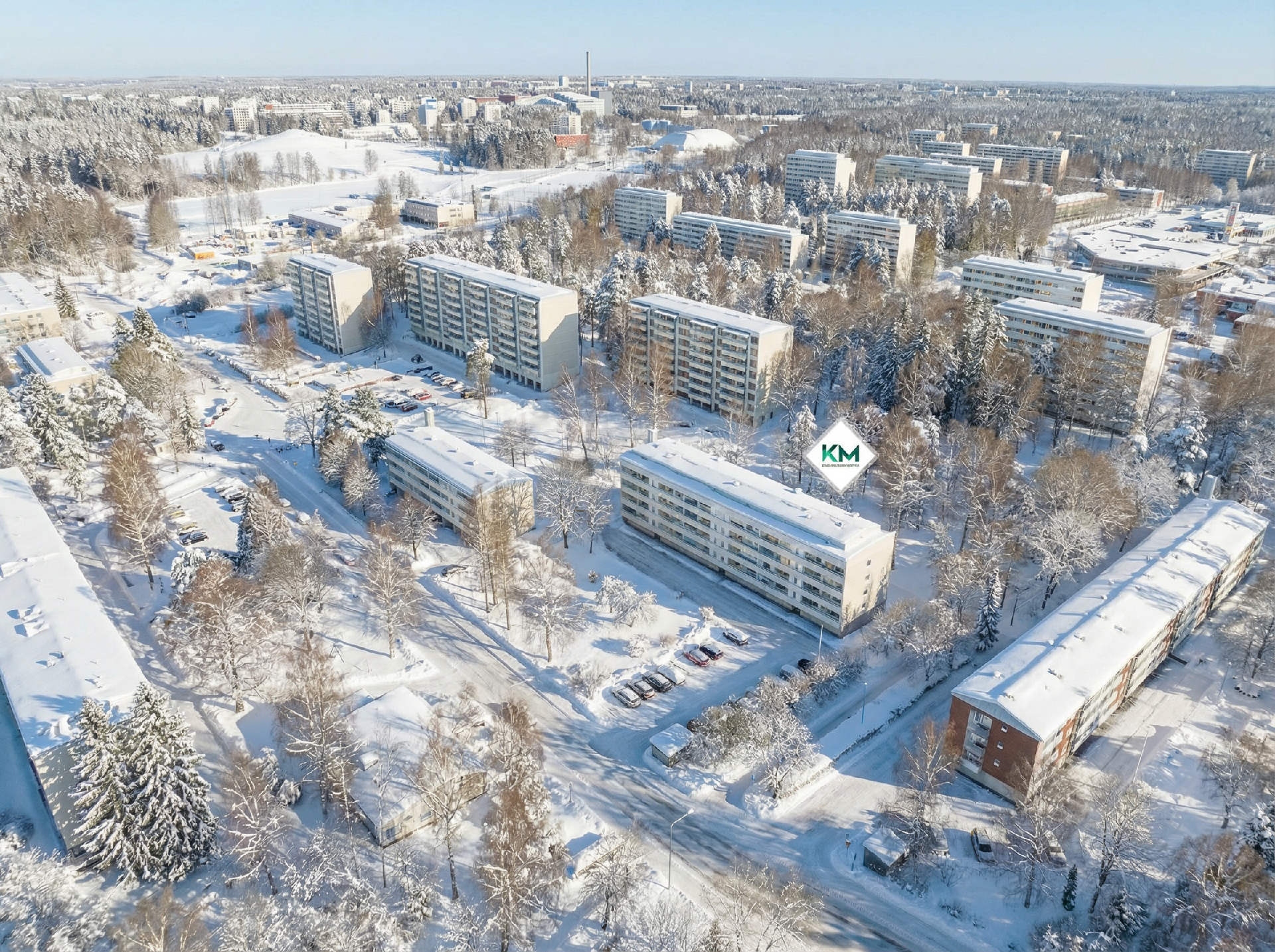 Kajaaninlinnantie 3 - Ilmakuva lähiympäristöstä