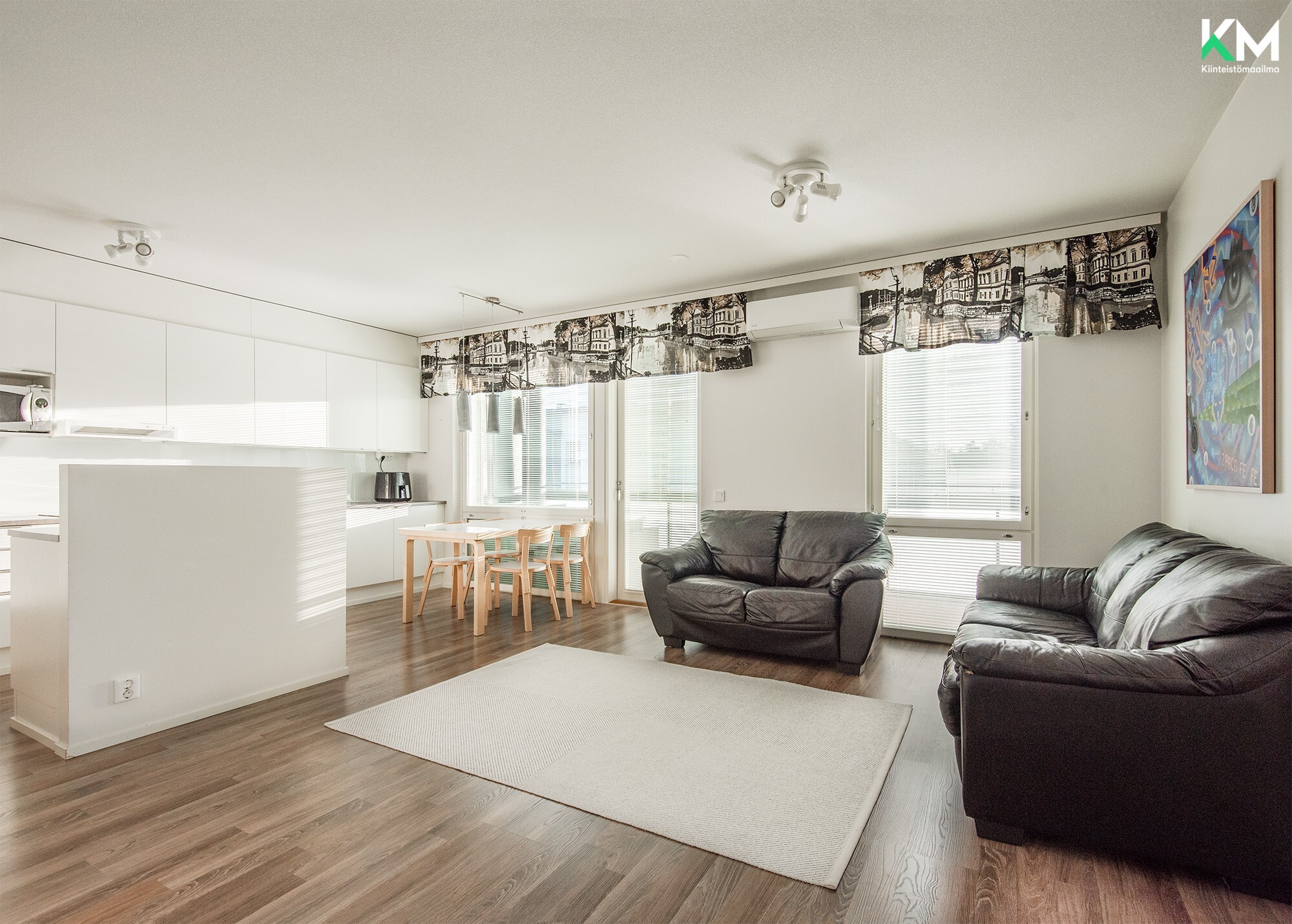 Olohuone ja keittiö