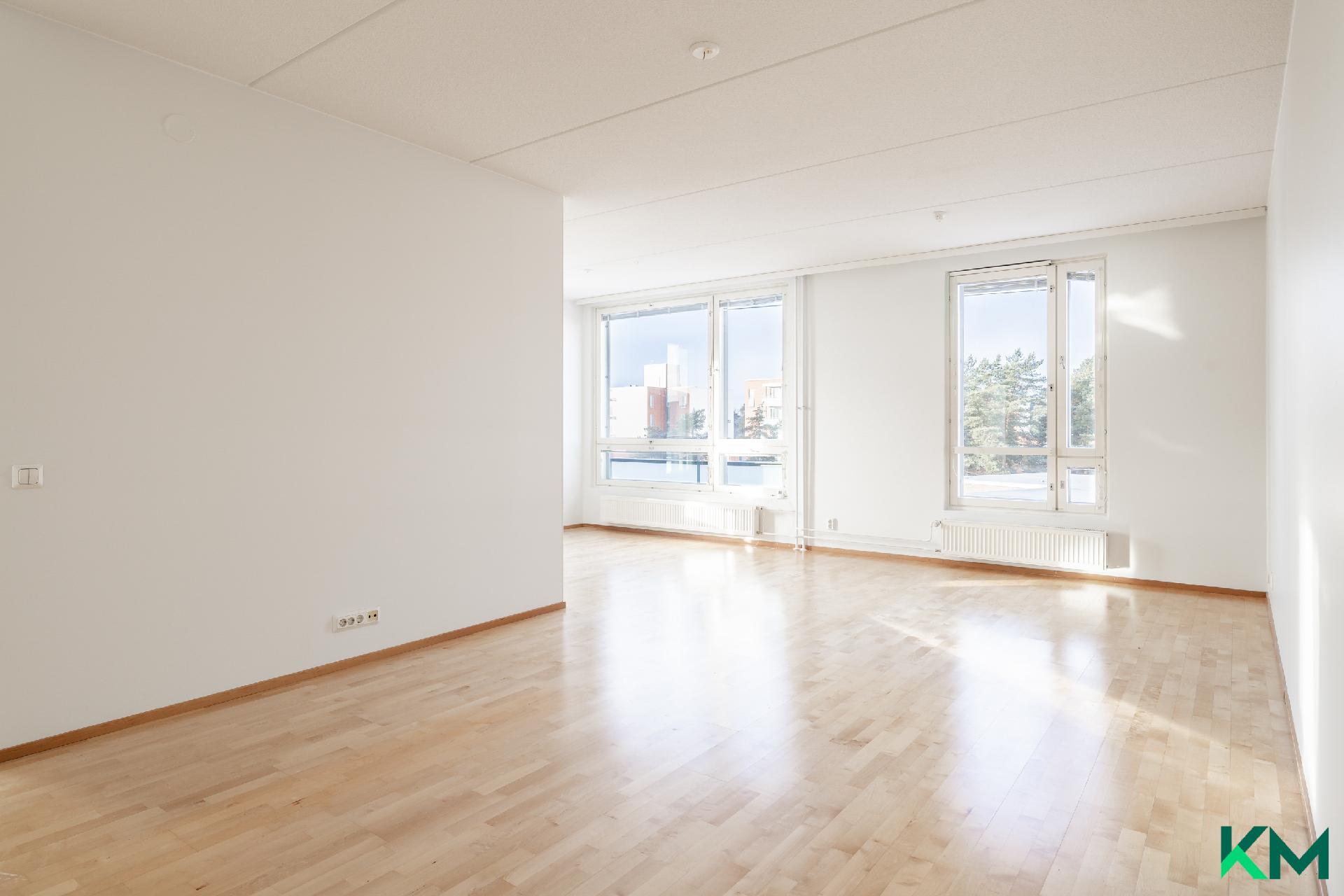 Olohuone on avara ja valoisa