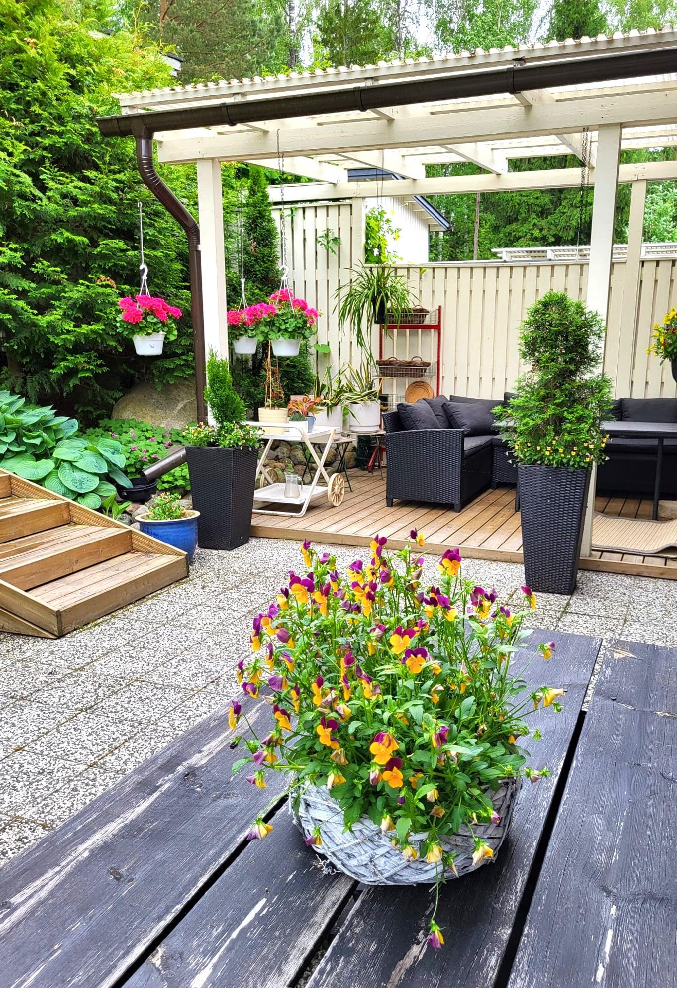 Takaterassi kesällä