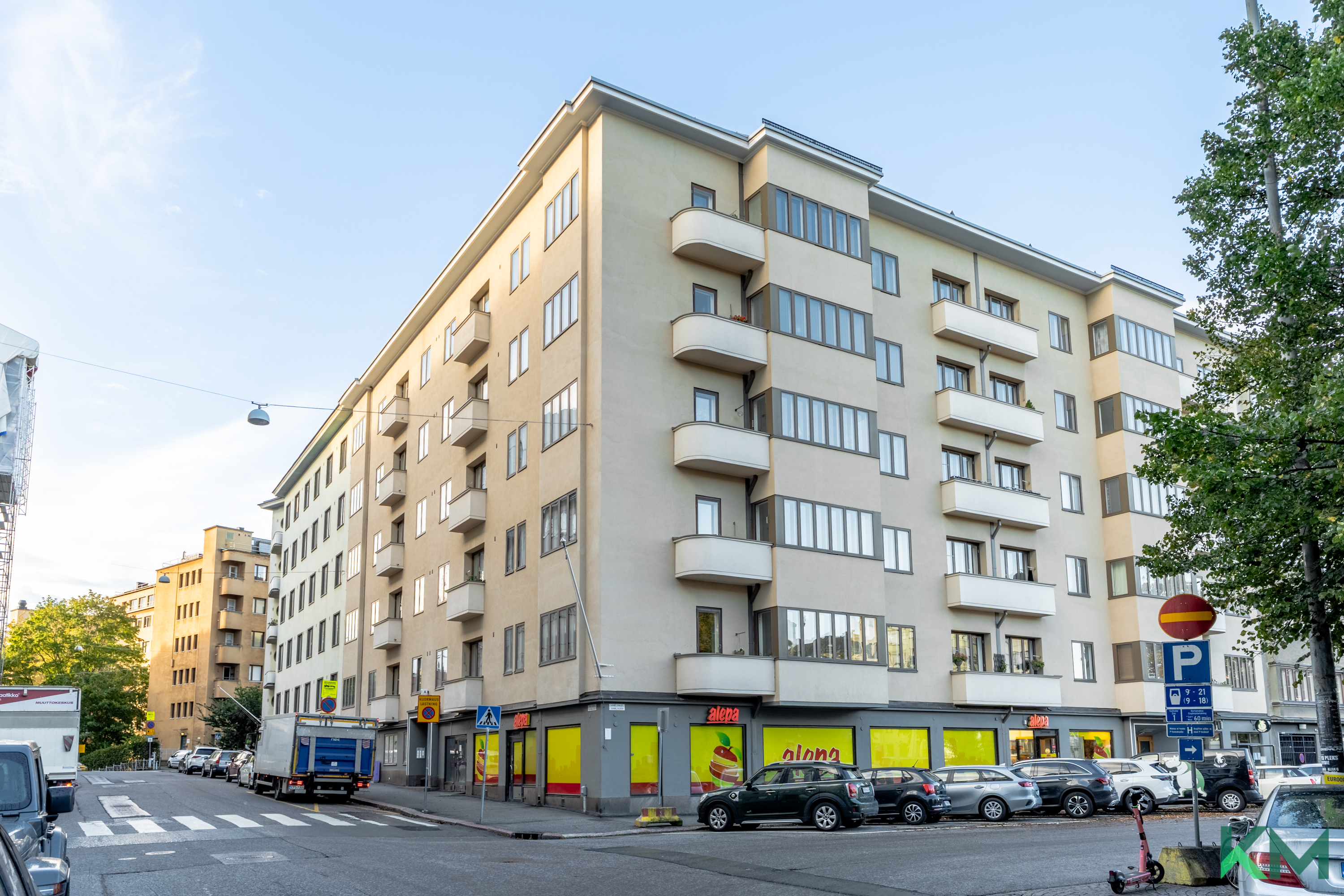 talo kuvattuna Töölöntorilta