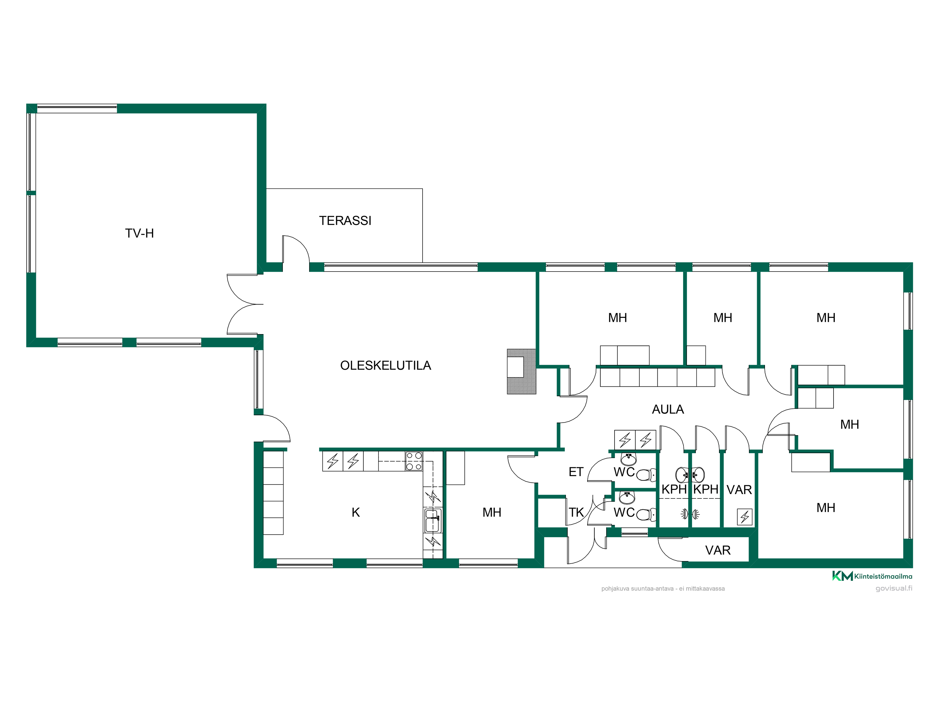 Tunturimajan suuntaa antava pohjakuva