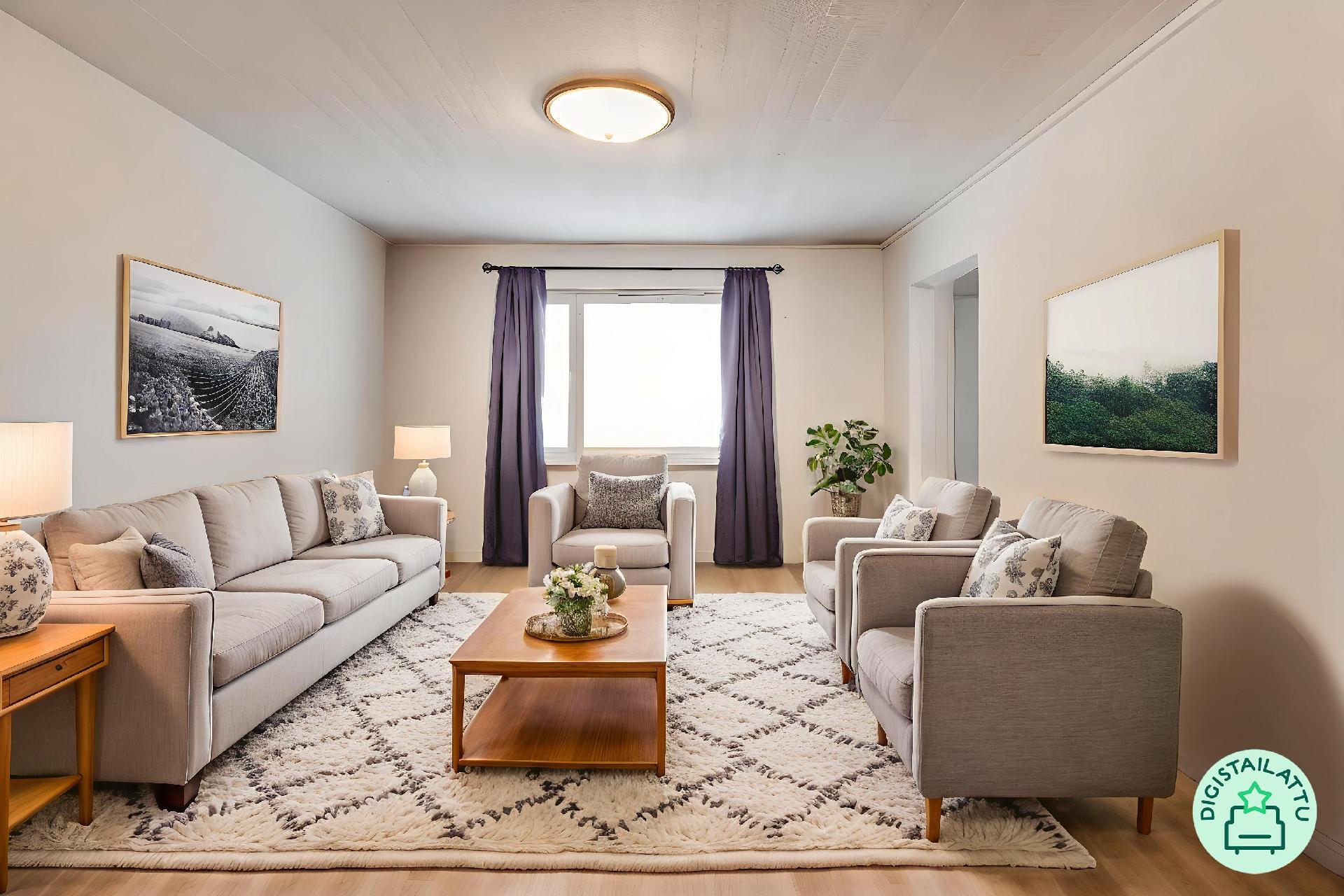 Digistailattu olohuone