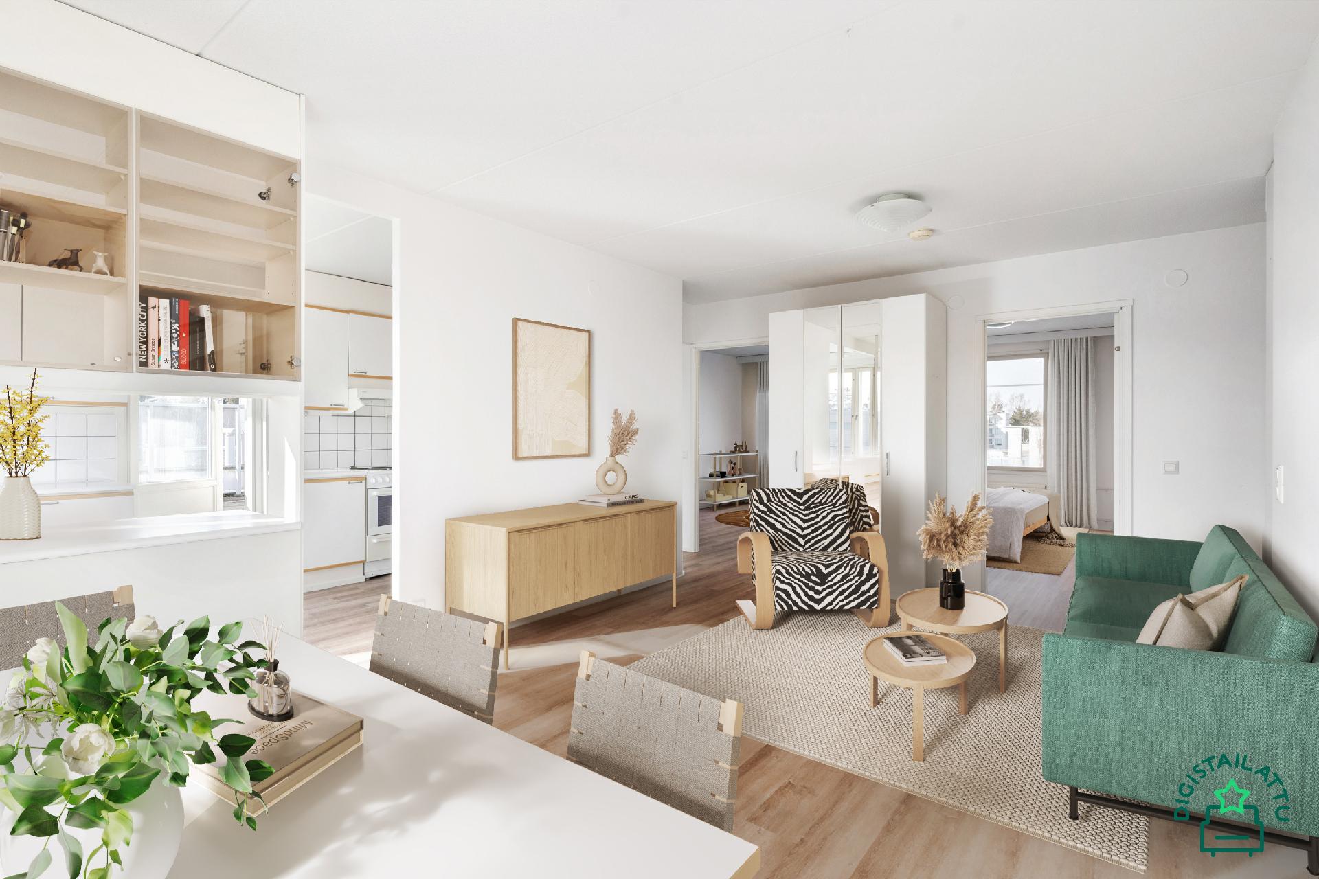 Digikalustettu olohuone