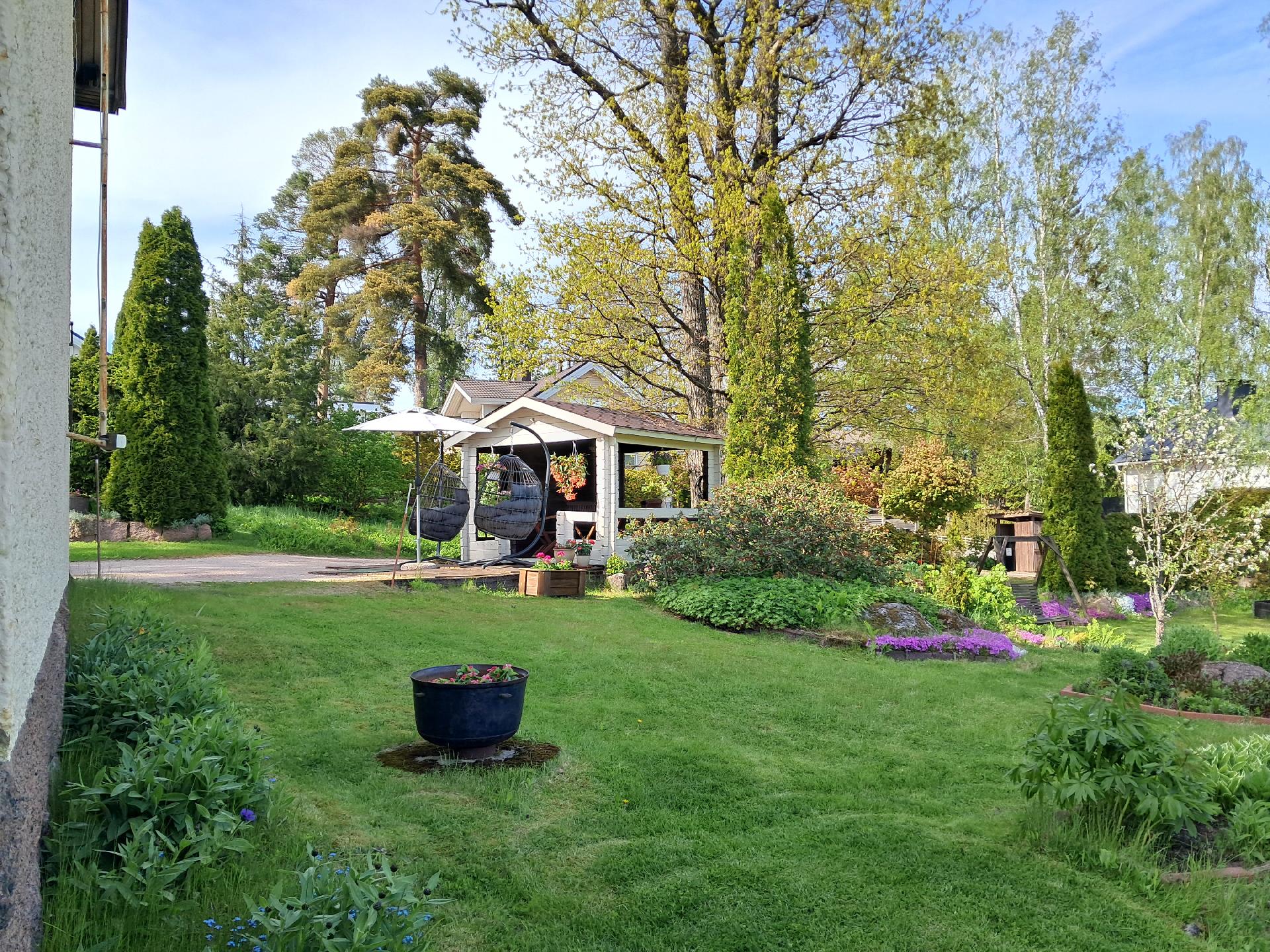 Piha-alueen raja menee pihamajan edestä