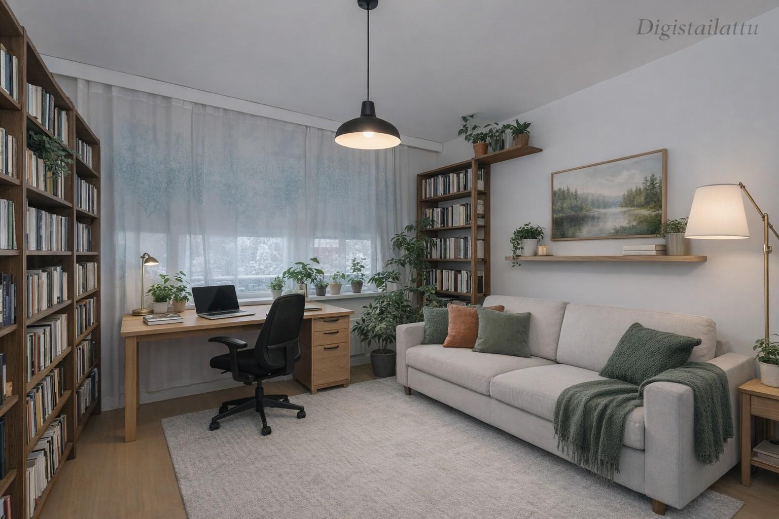 Pienemmän huoneen yhteydessä on vaatehuone