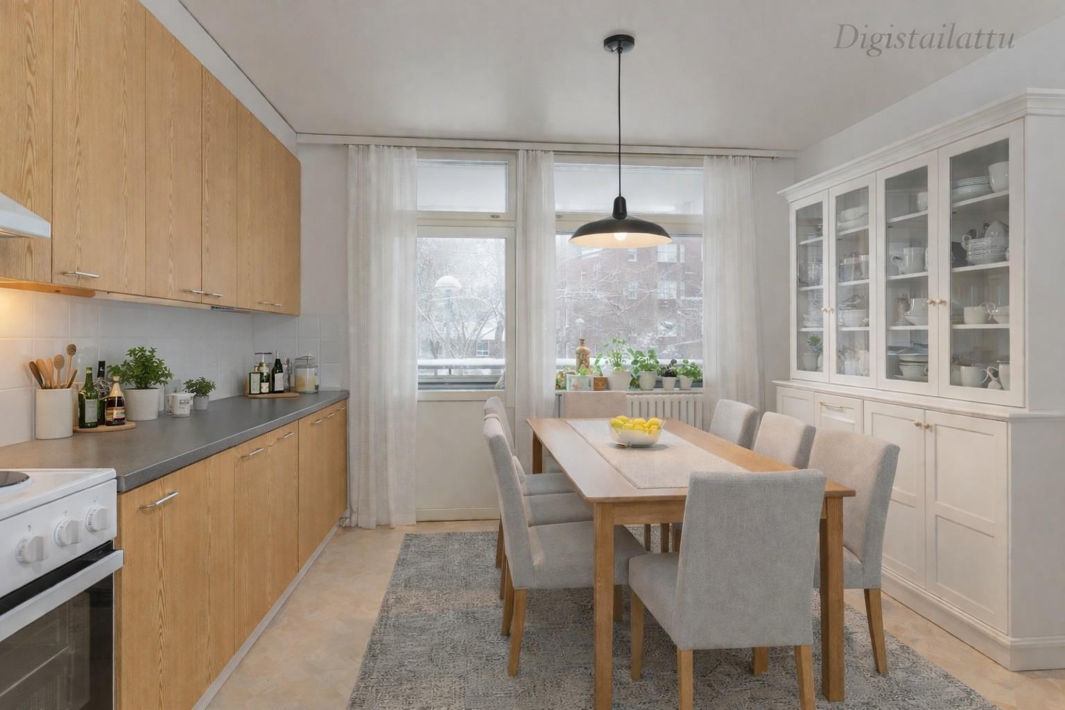 Keittiöstä on käynti parvekkeelle