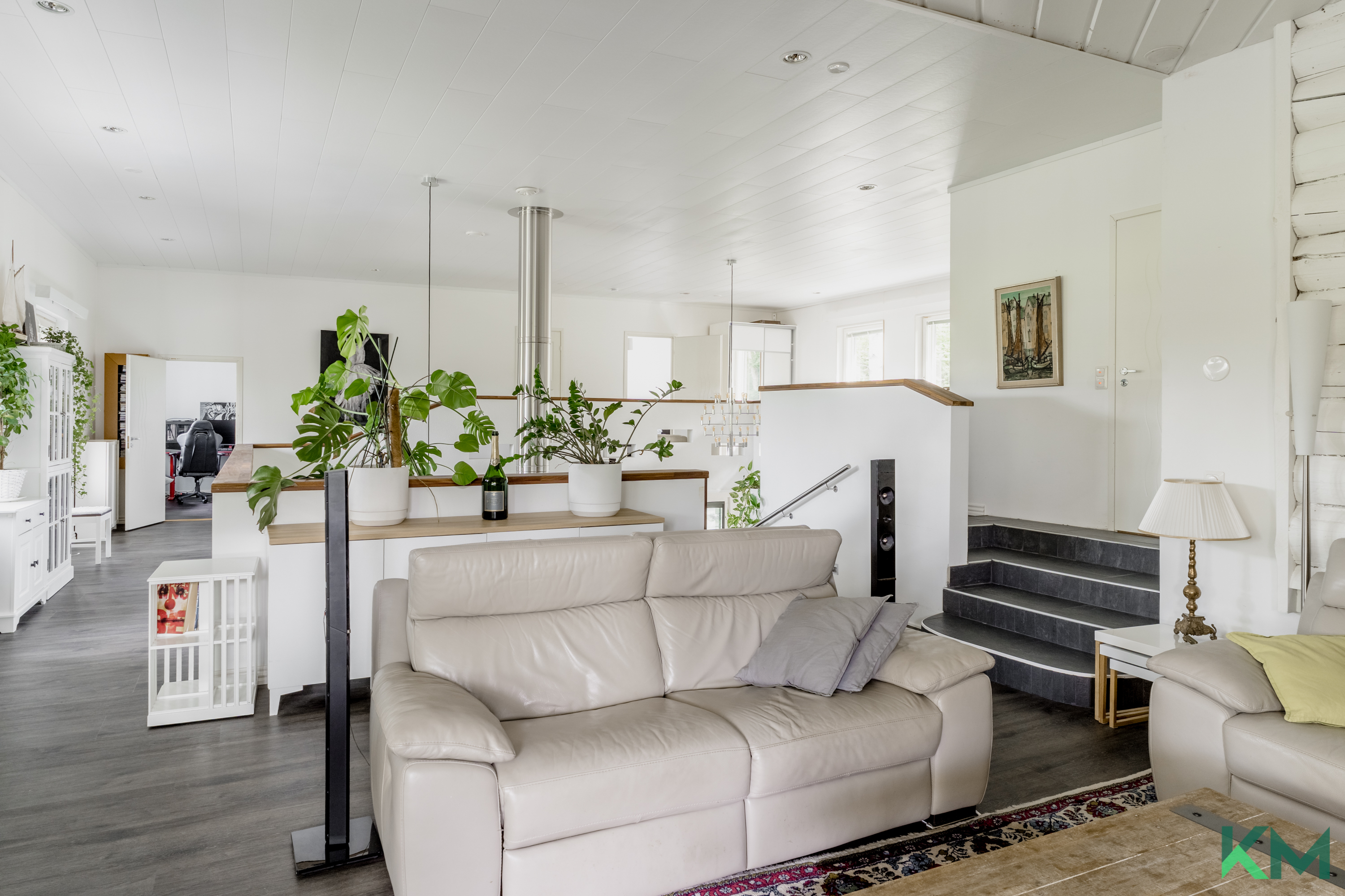 Yläkerran aula, mitä voi käyttää toisena olohuoneena