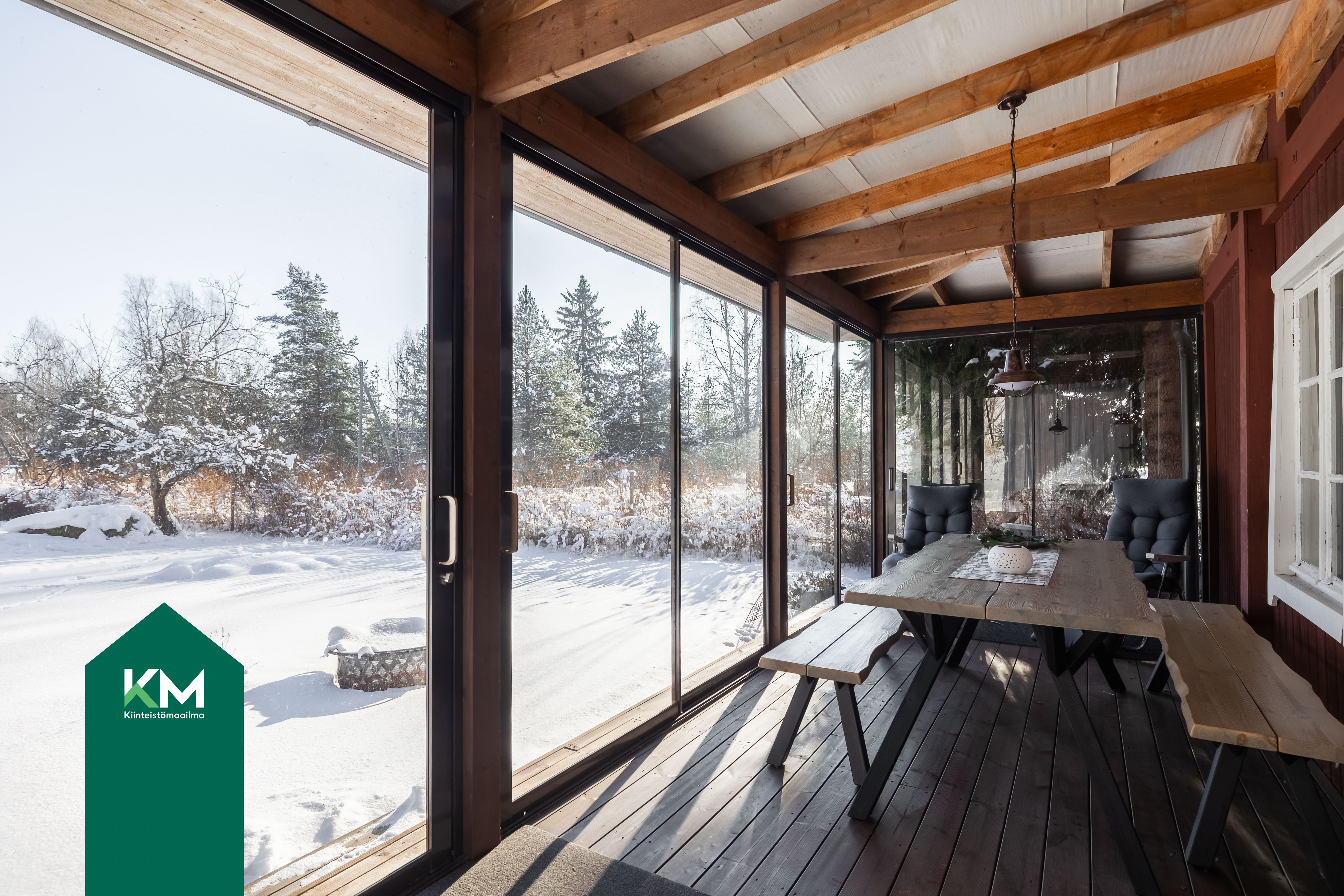 Terassi on mukava paikka vaikka vesisateella tai syksyn viileinä iltoina