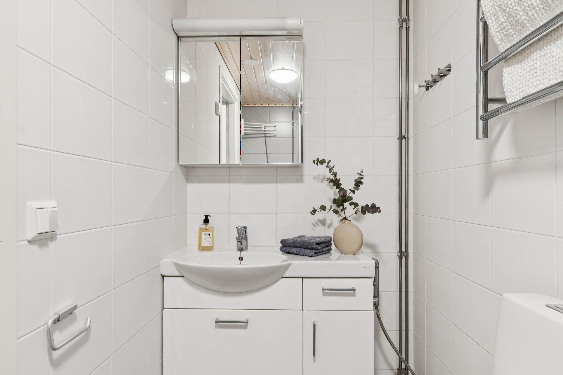 Kylpyhuone on remontoitu putkiremontin yhteydessä