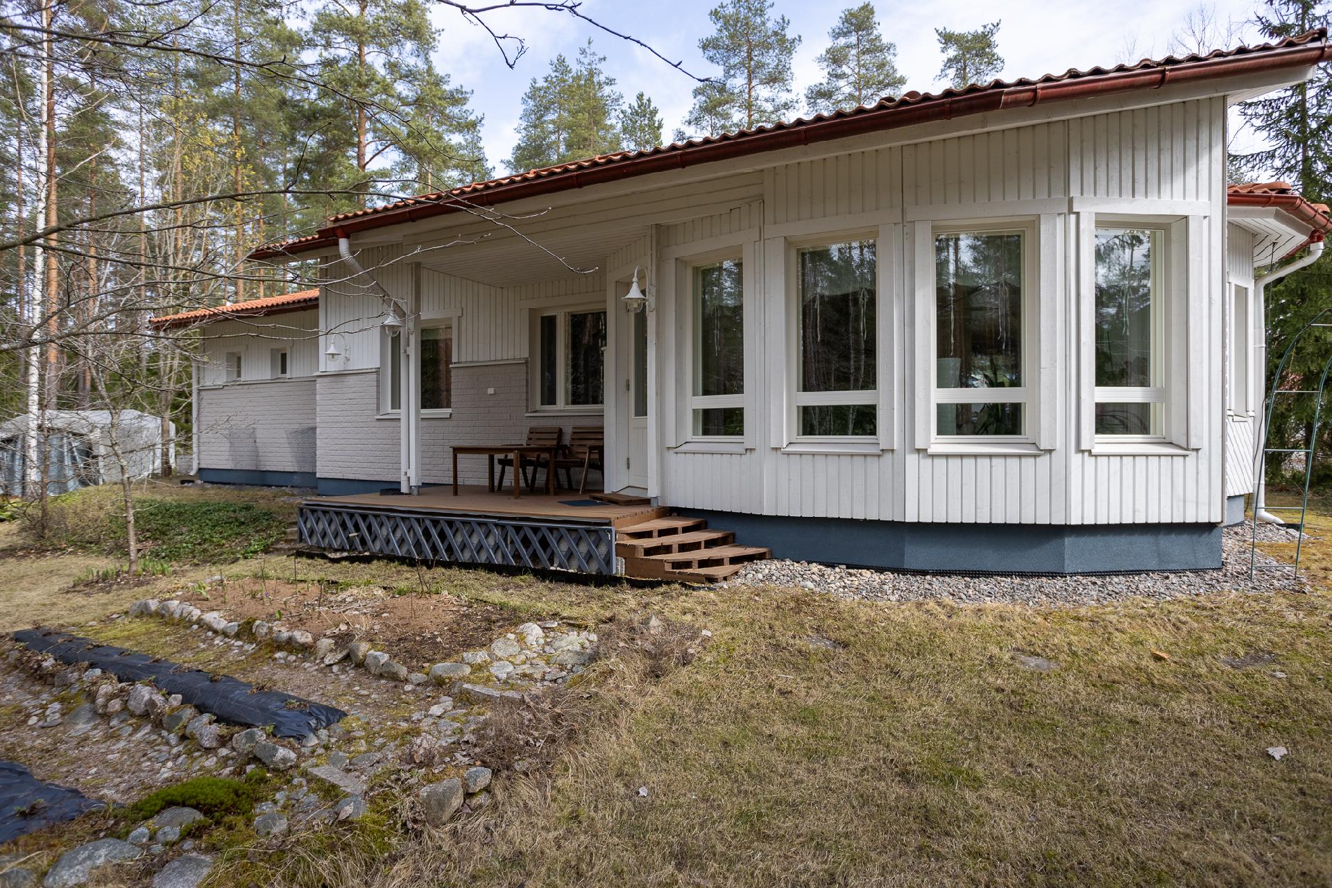 Talo takapihan puolelta