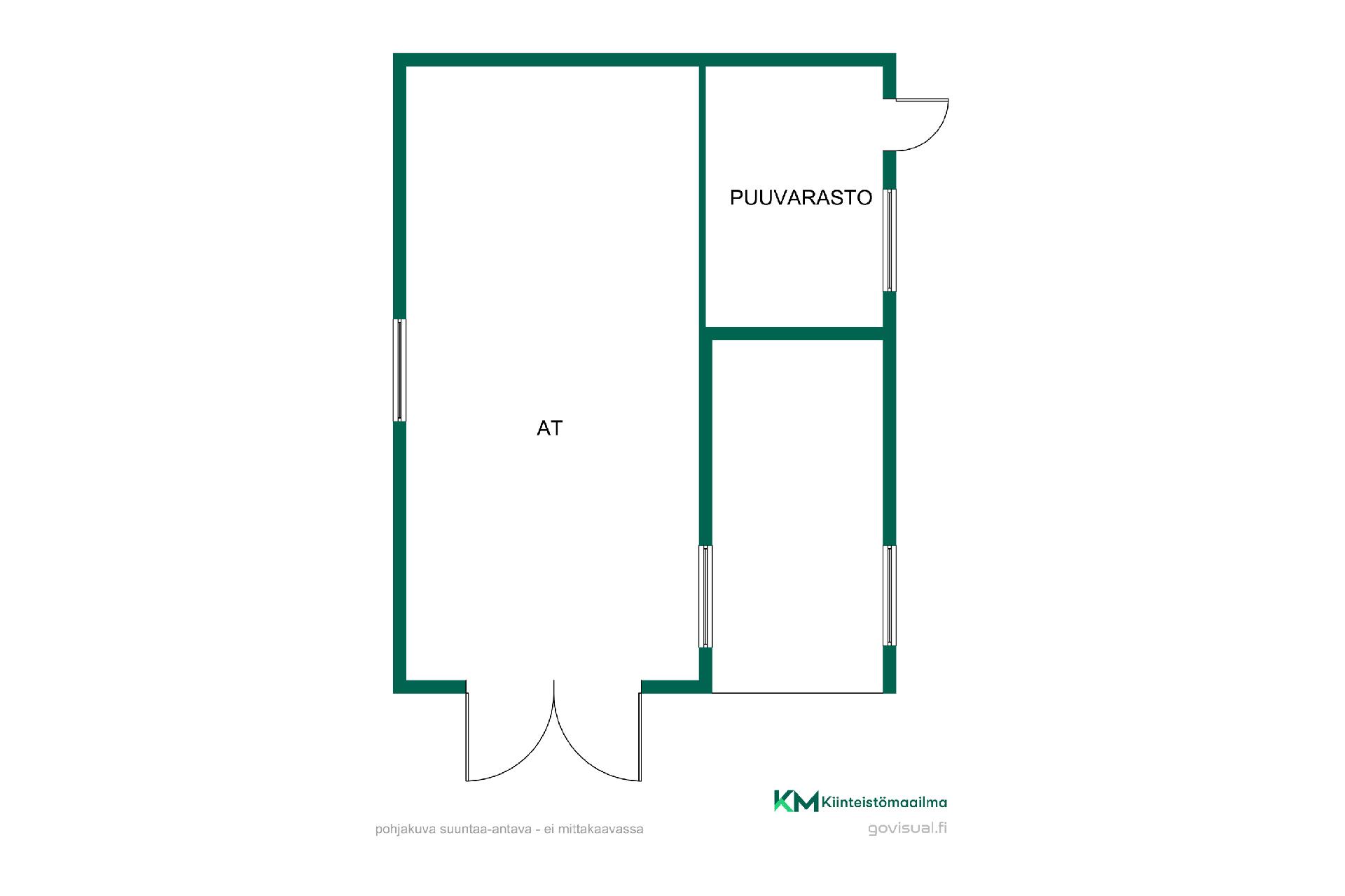 autotallirakennuksen pohjapiirustus