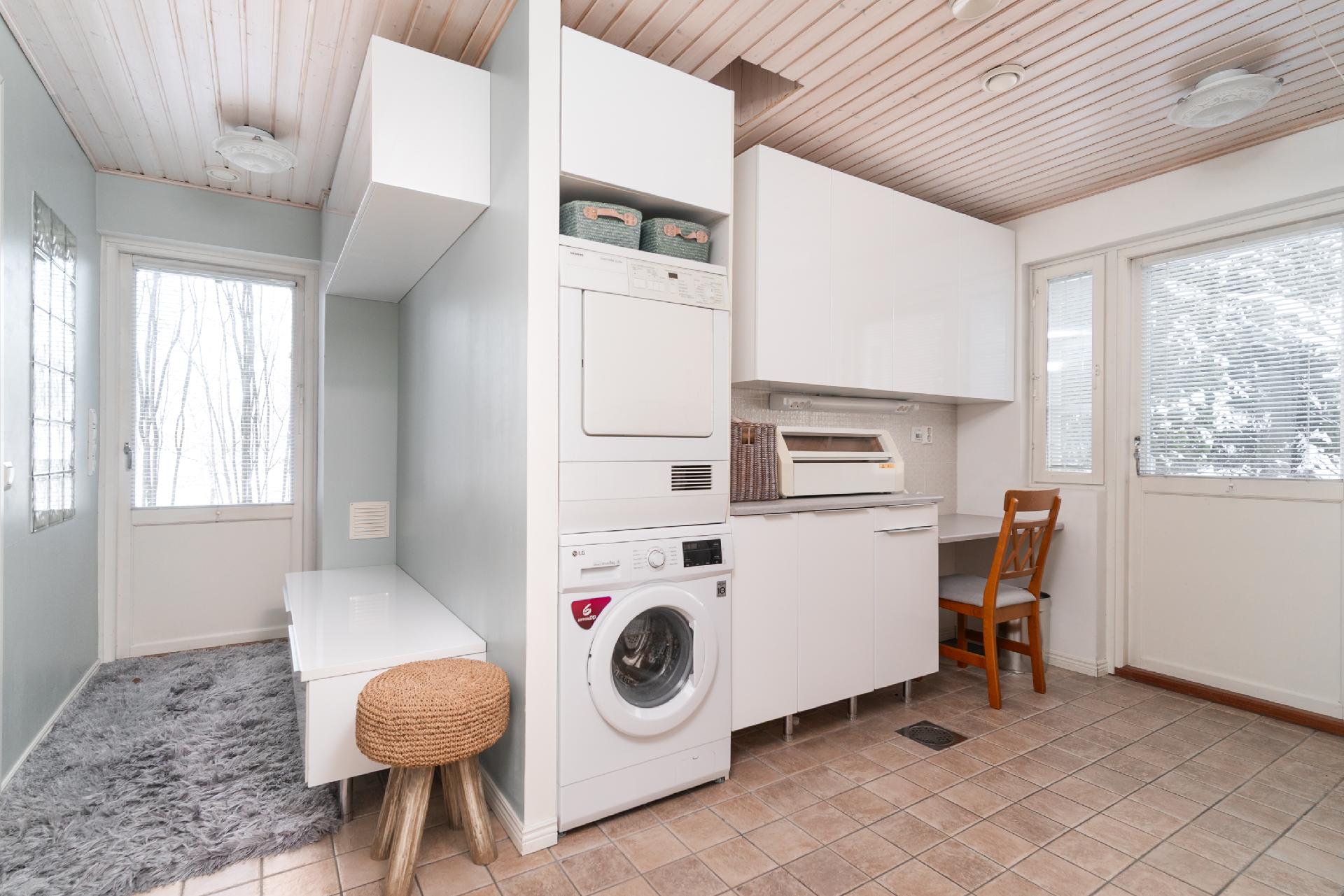 Tilava kodinhoitohuone/ pukuhuone