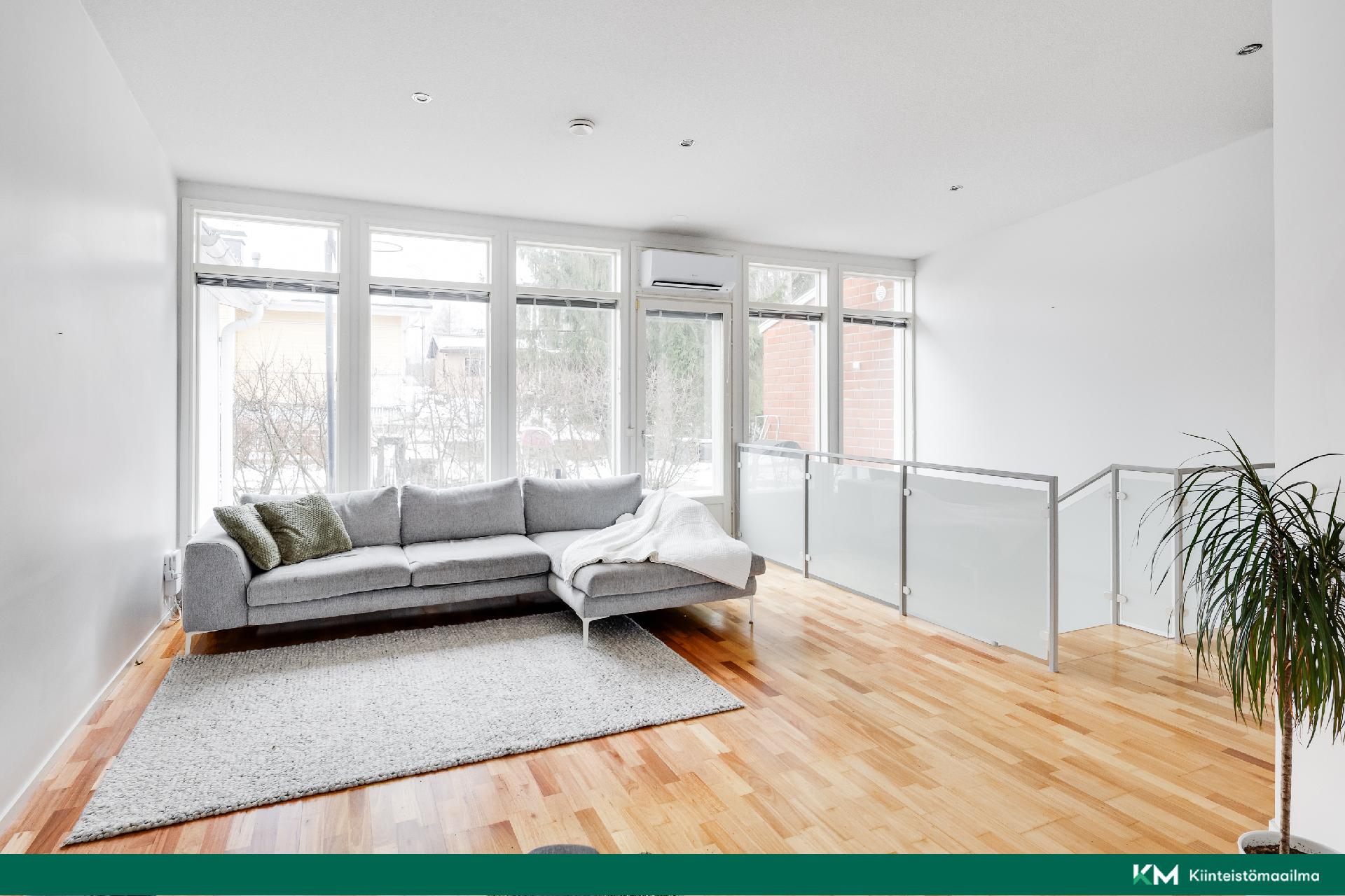 Olohuone on korkeaa tilaa