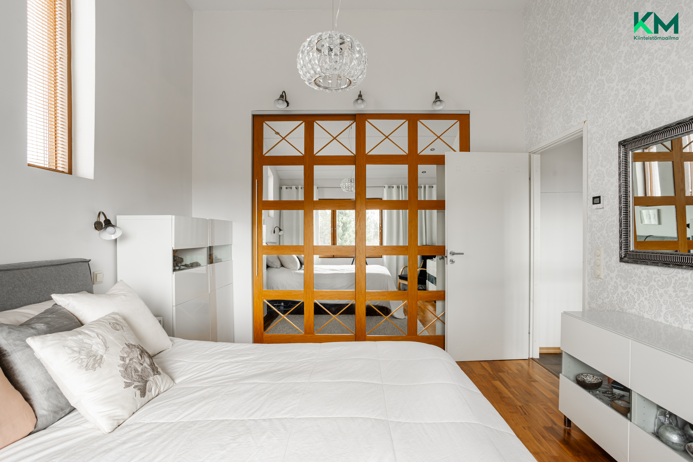 Walk-in-closet liukuovien takana