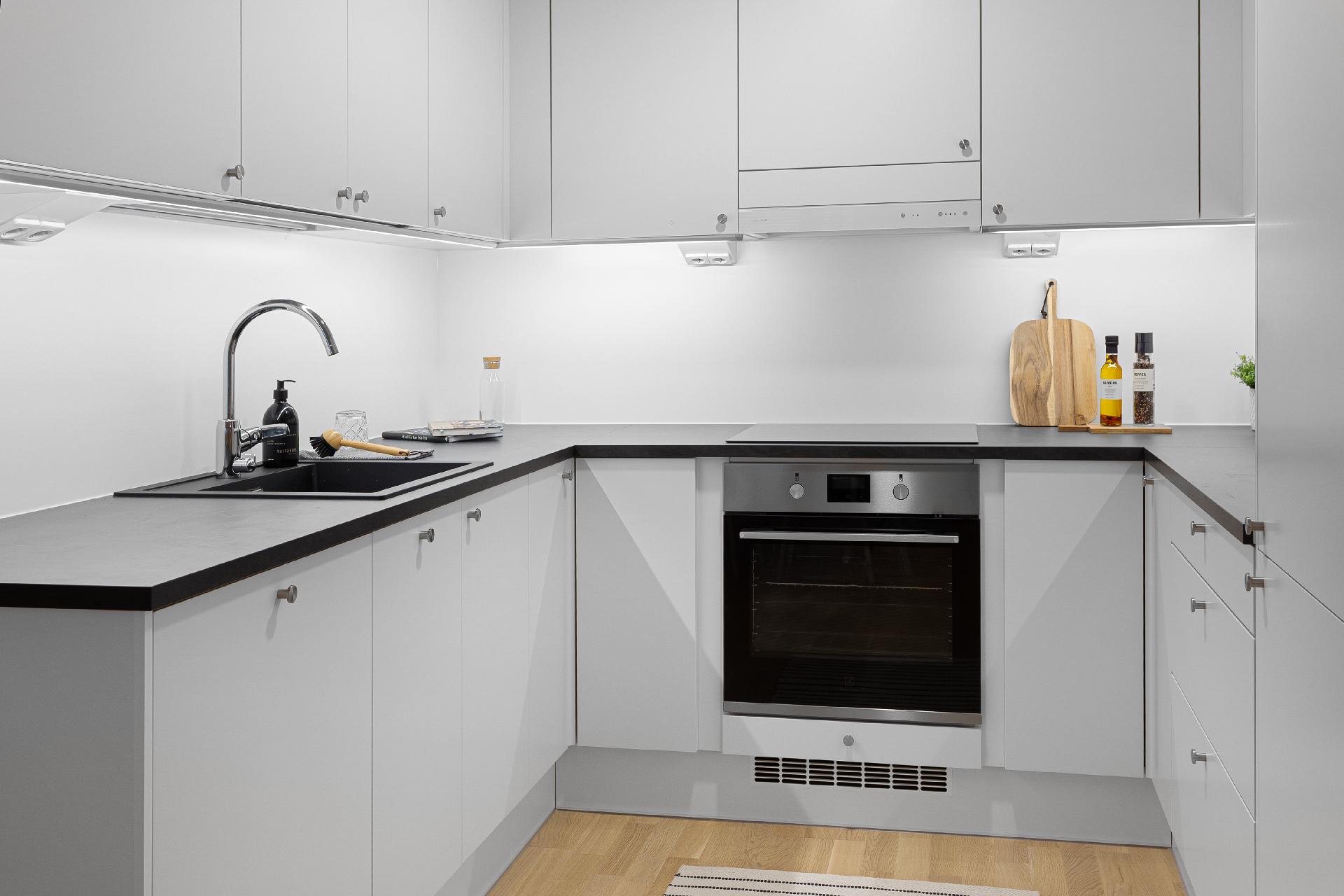 Havainnekuva taloyhtiön toisesta kalustetusta 3h k -asunnosta