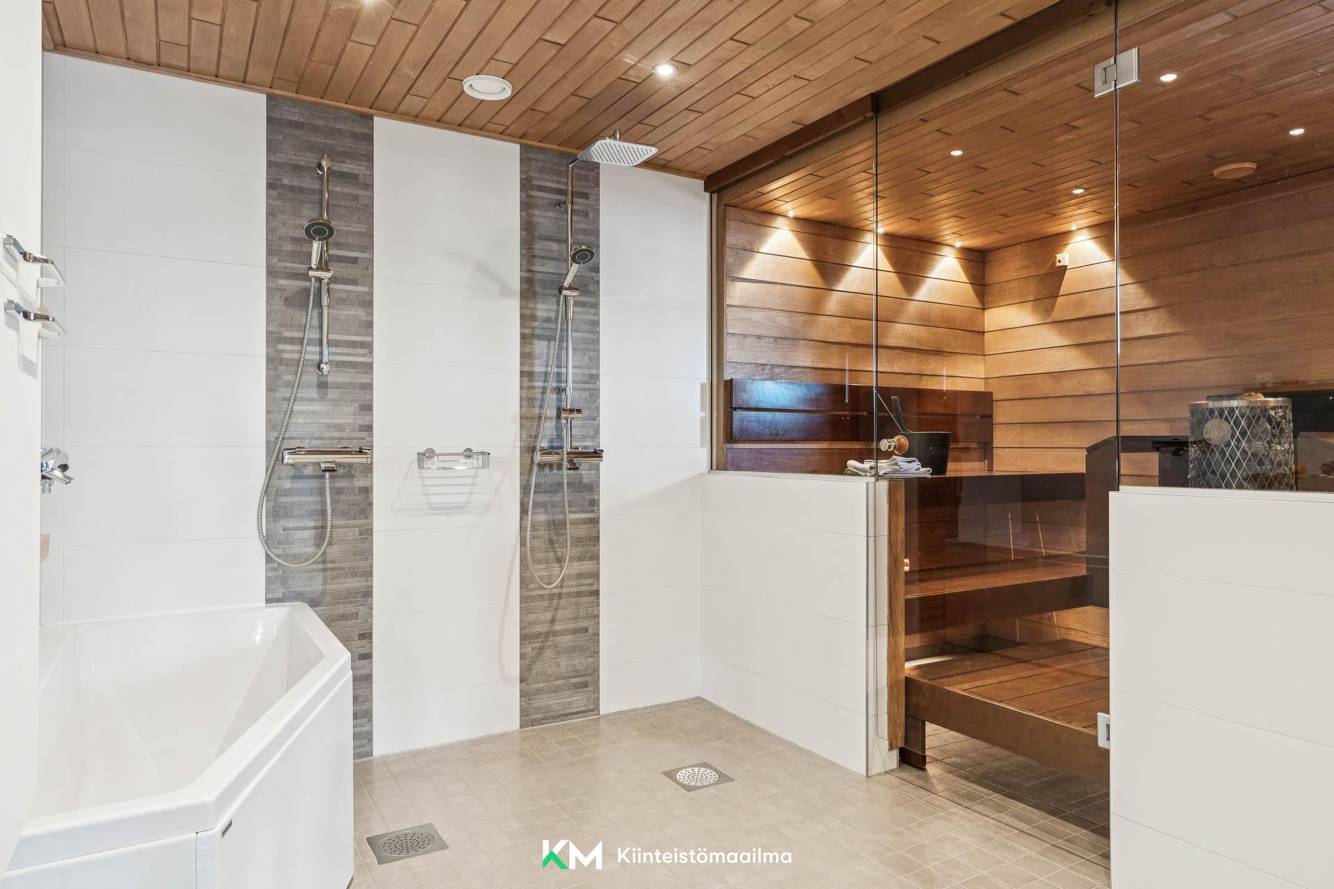 Ajattomat pintamateriaalit saunassa ja kylpyhuoneessa 