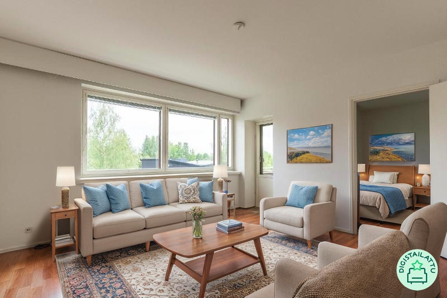 Digistailattu olohuone