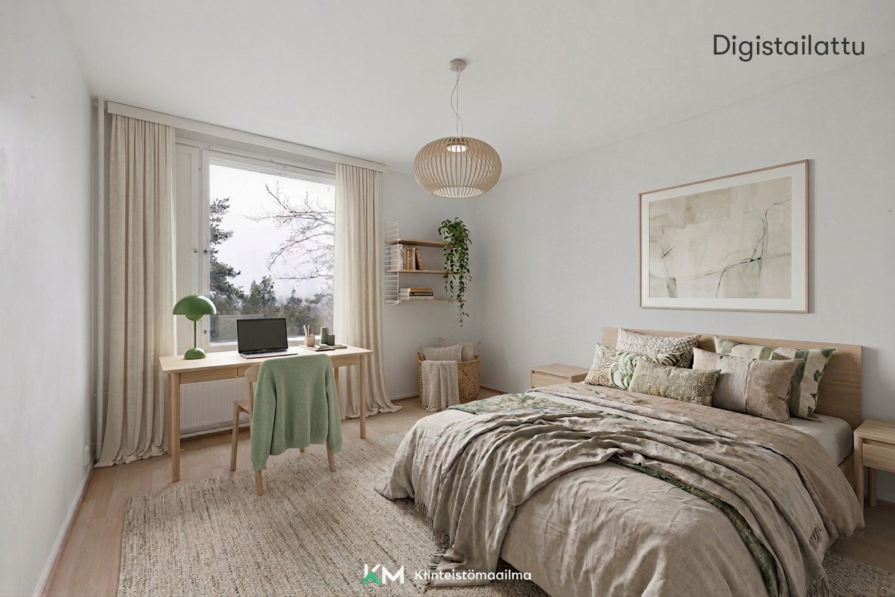 Suurempi makuuhuone - digistailattu
