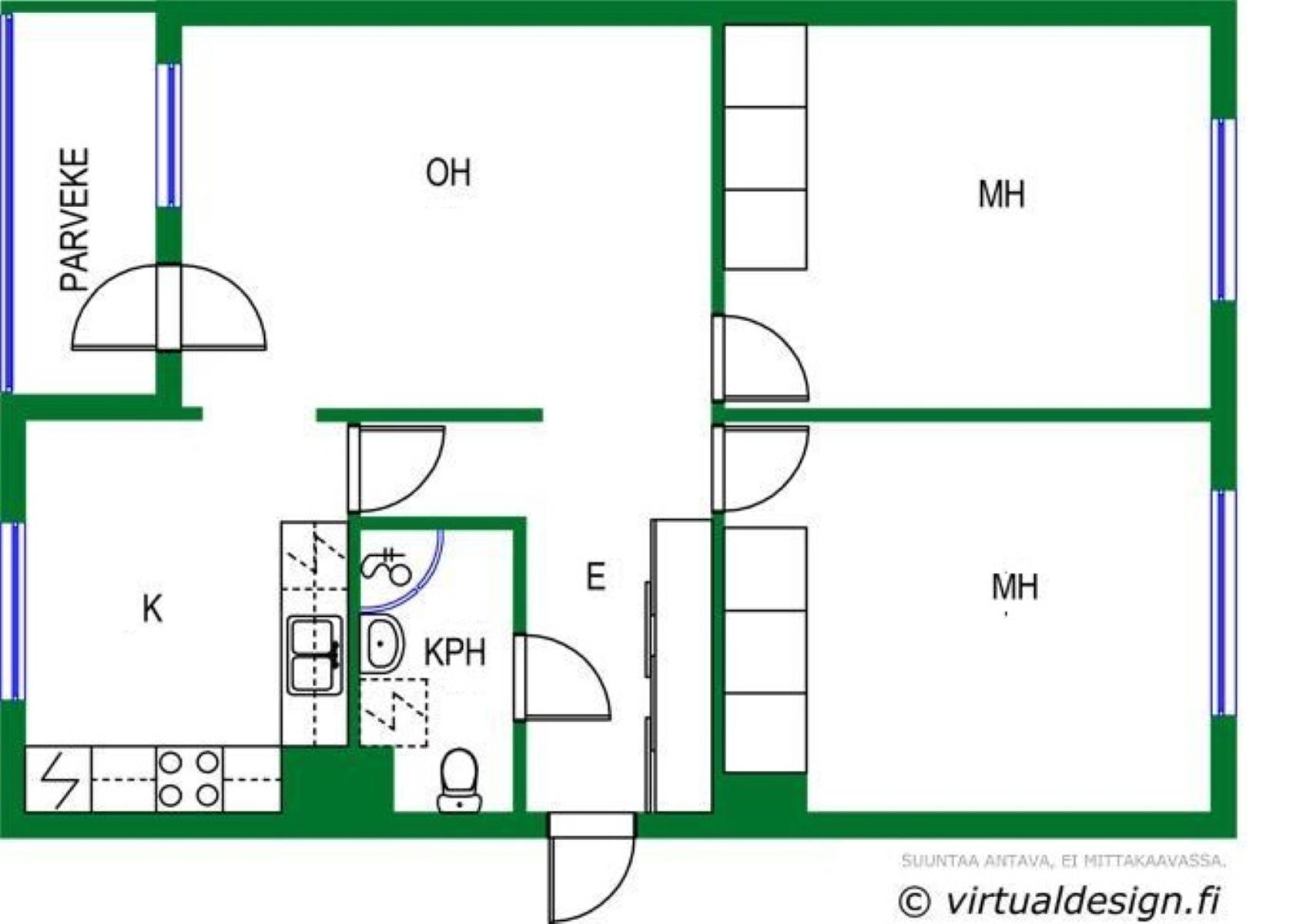 Pohjakuva, suuntaa antava, ei mittakaavassa