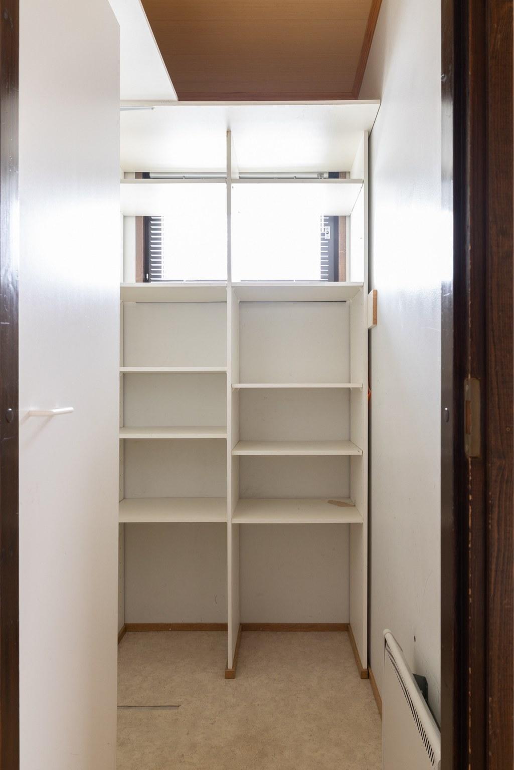 Vaatehuoneessa hyvin säilytystilaa