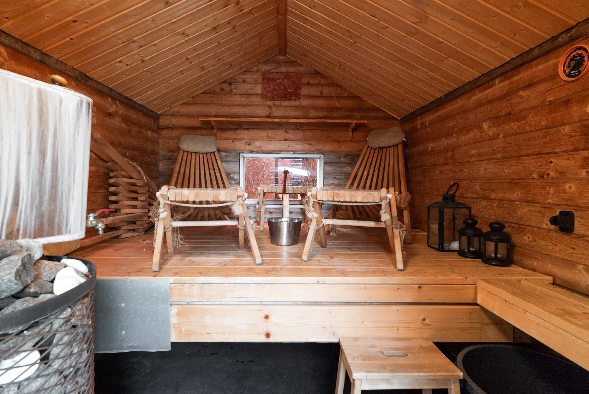 pihasaunassa leppoisat löylyt