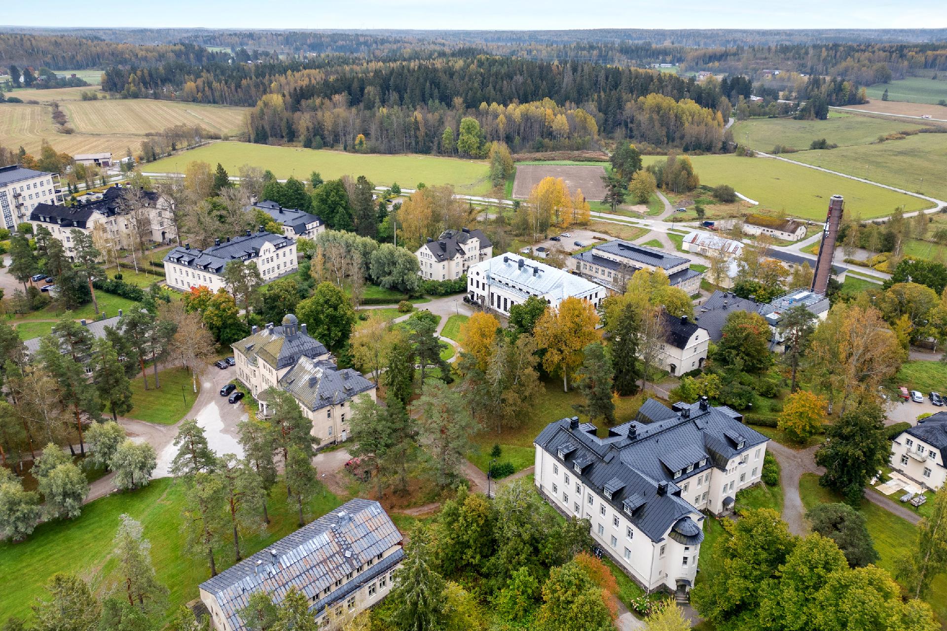 Itäinen Jokipuisto ilmasta katsottuna.