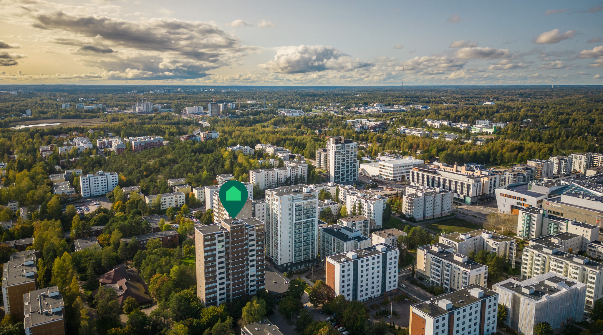 Ilmakuvaa ympäristöstä.