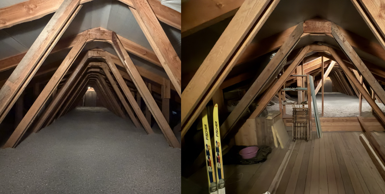 käyttöullakko, lisäeristetty yläpohja