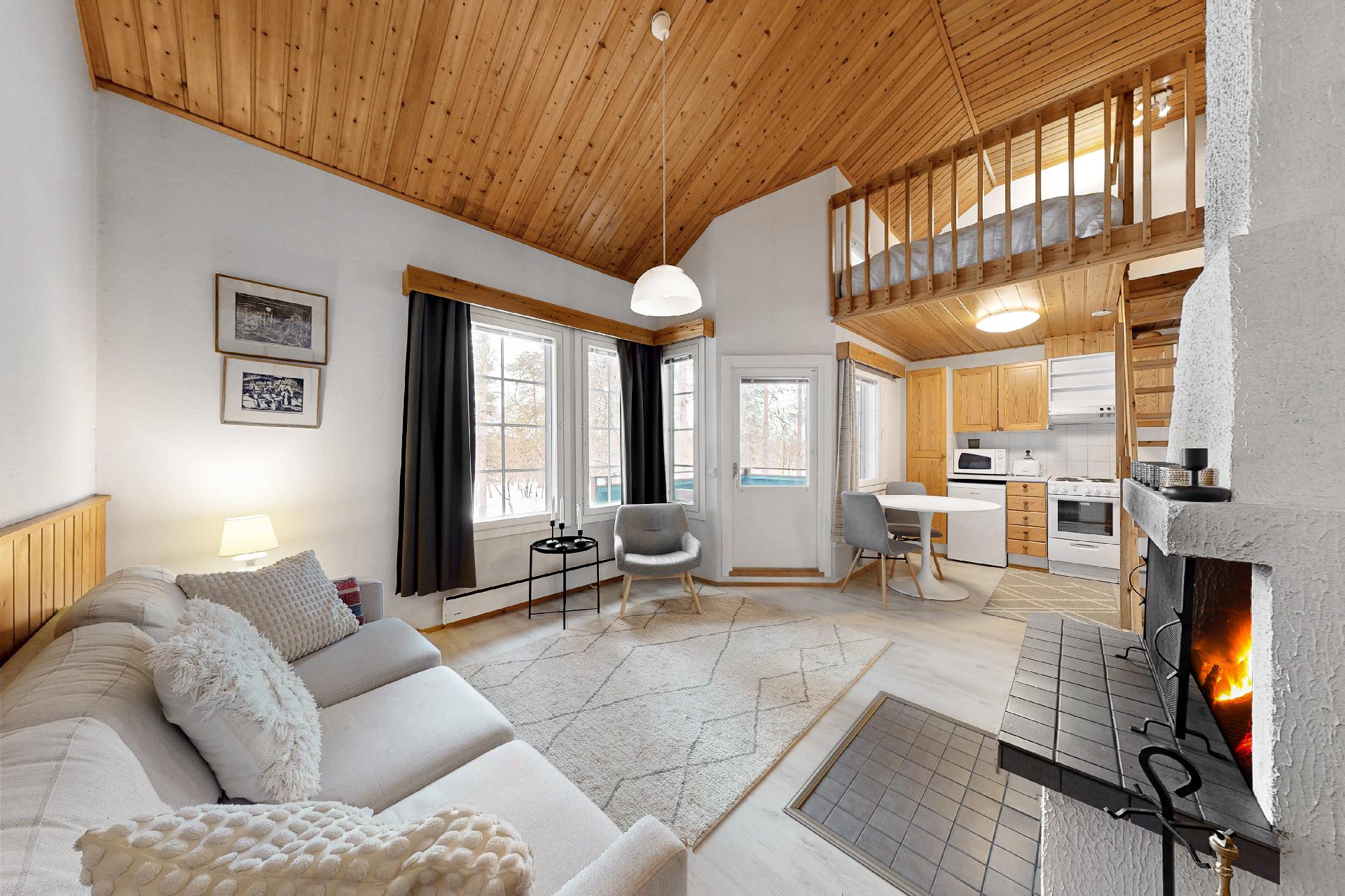 Oleskelutilassa avotakka