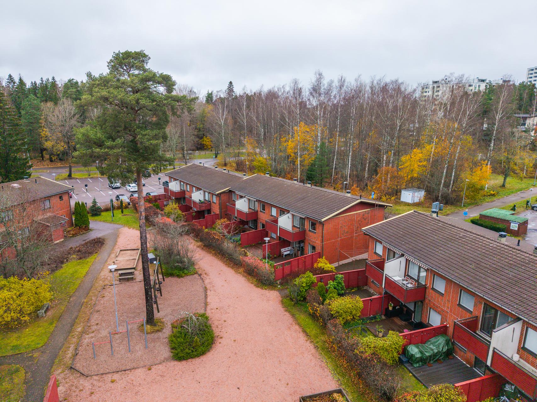 Taloyhtiöllä on iso ja hyvin hoidettu tontti