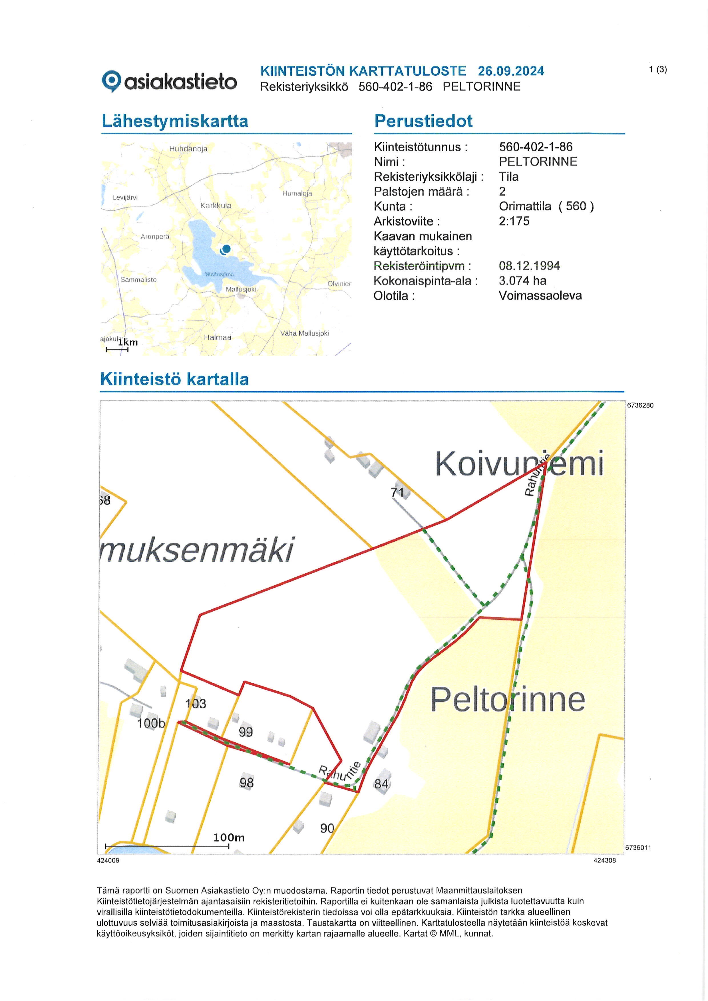 Rahuntie 84, Karkkula, Orimattila