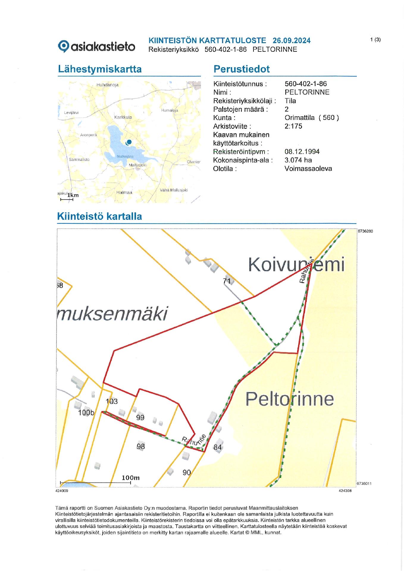 Rahuntie 84, Karkkula, Orimattila