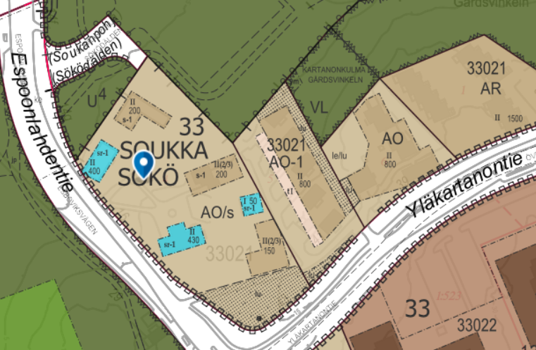 Ote asemakaavakartasta