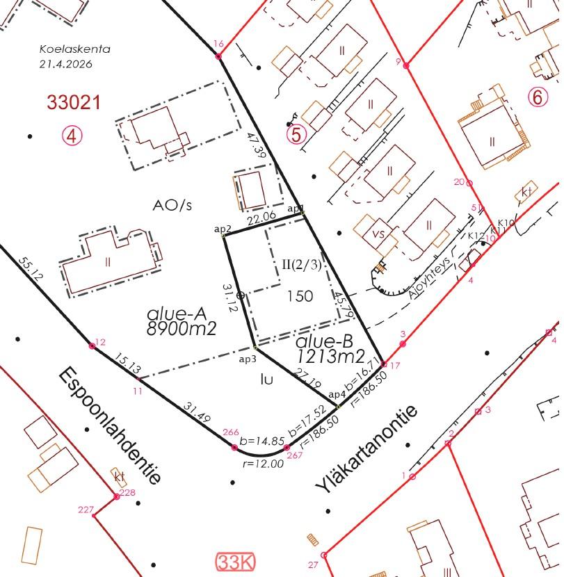 Ote koelaskentakartasta