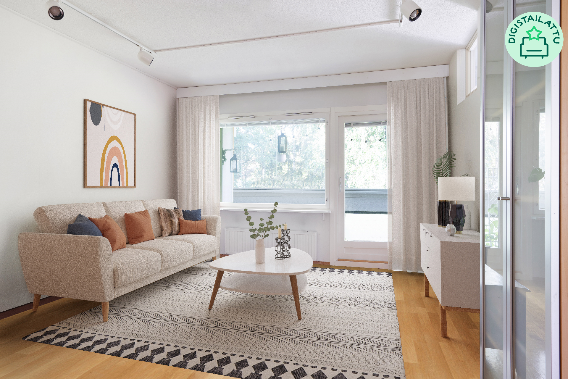 Olohuone digistailattuna