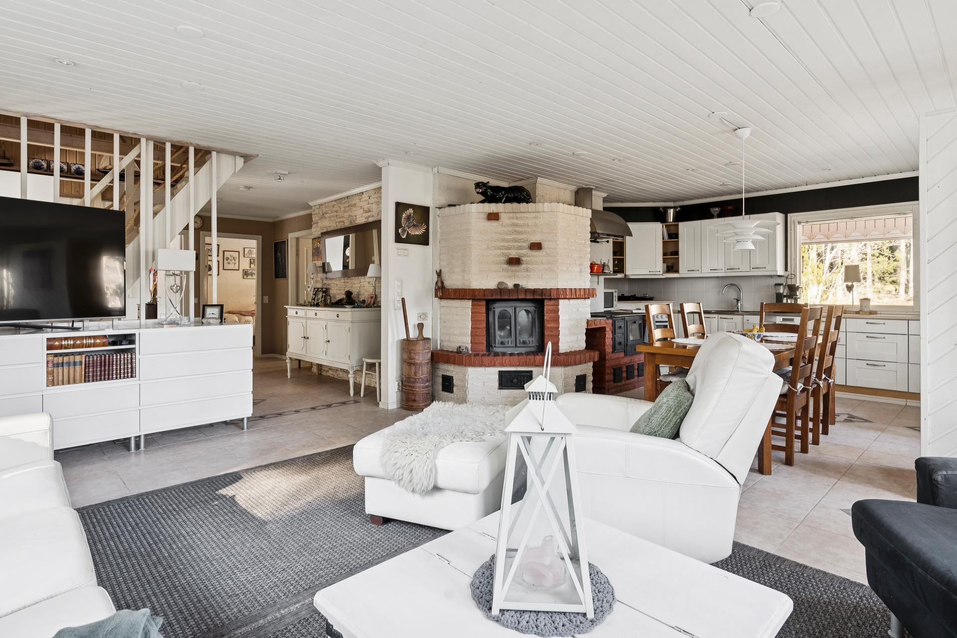 Olohuone-ruokailutila-keittiö